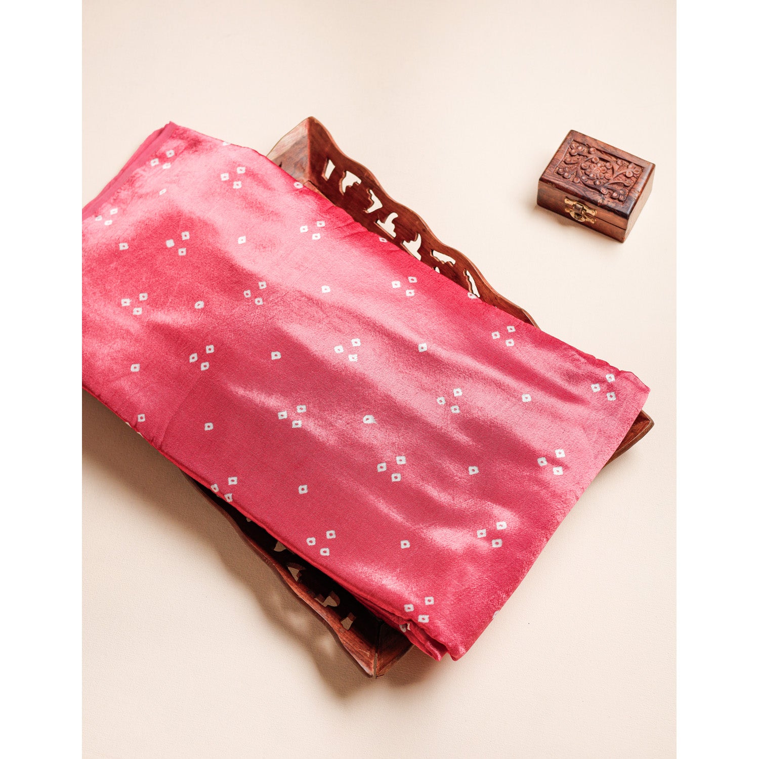 PURE MASHRU SILK BANDHEJ FABRIC