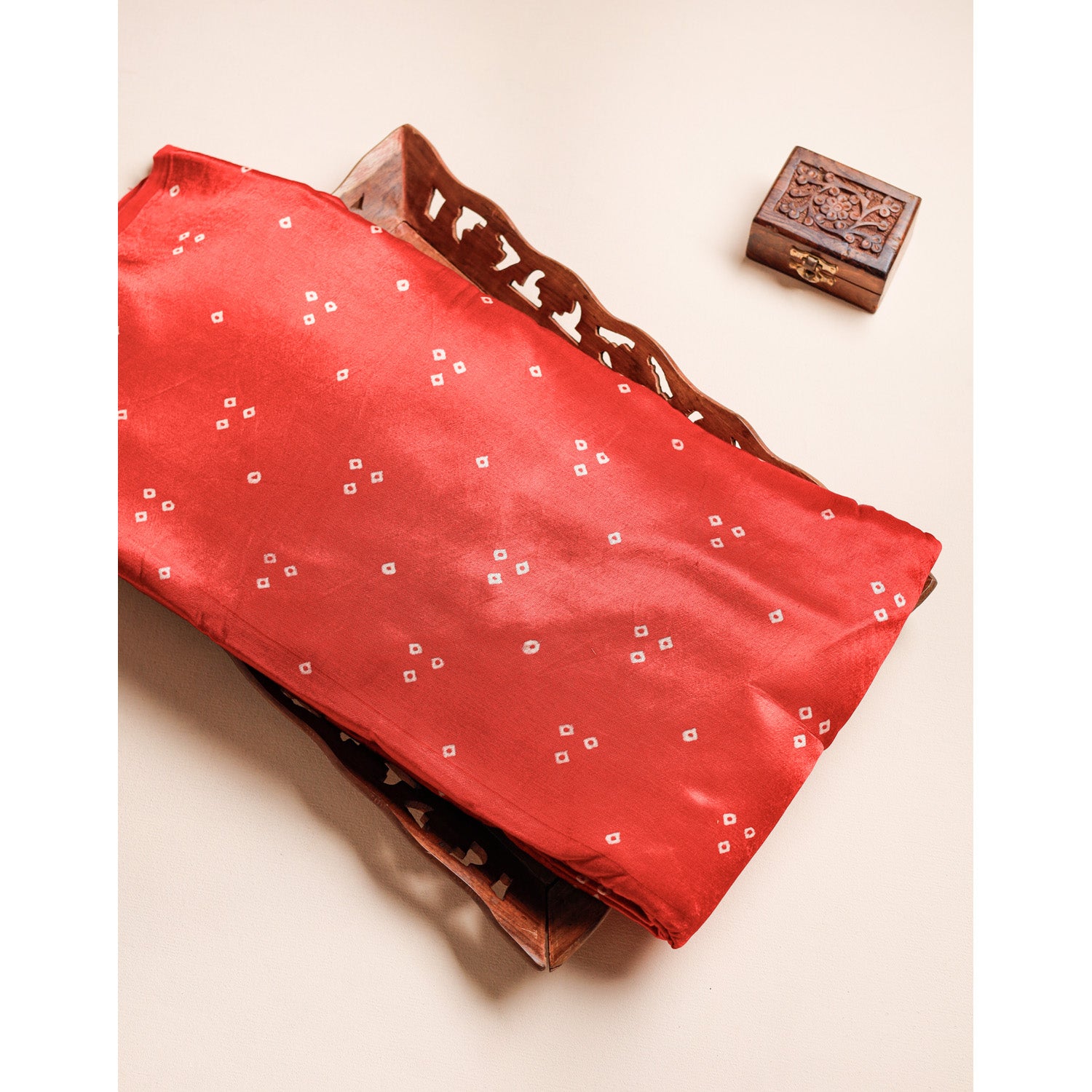 PURE MASHRU SILK BANDHEJ FABRIC