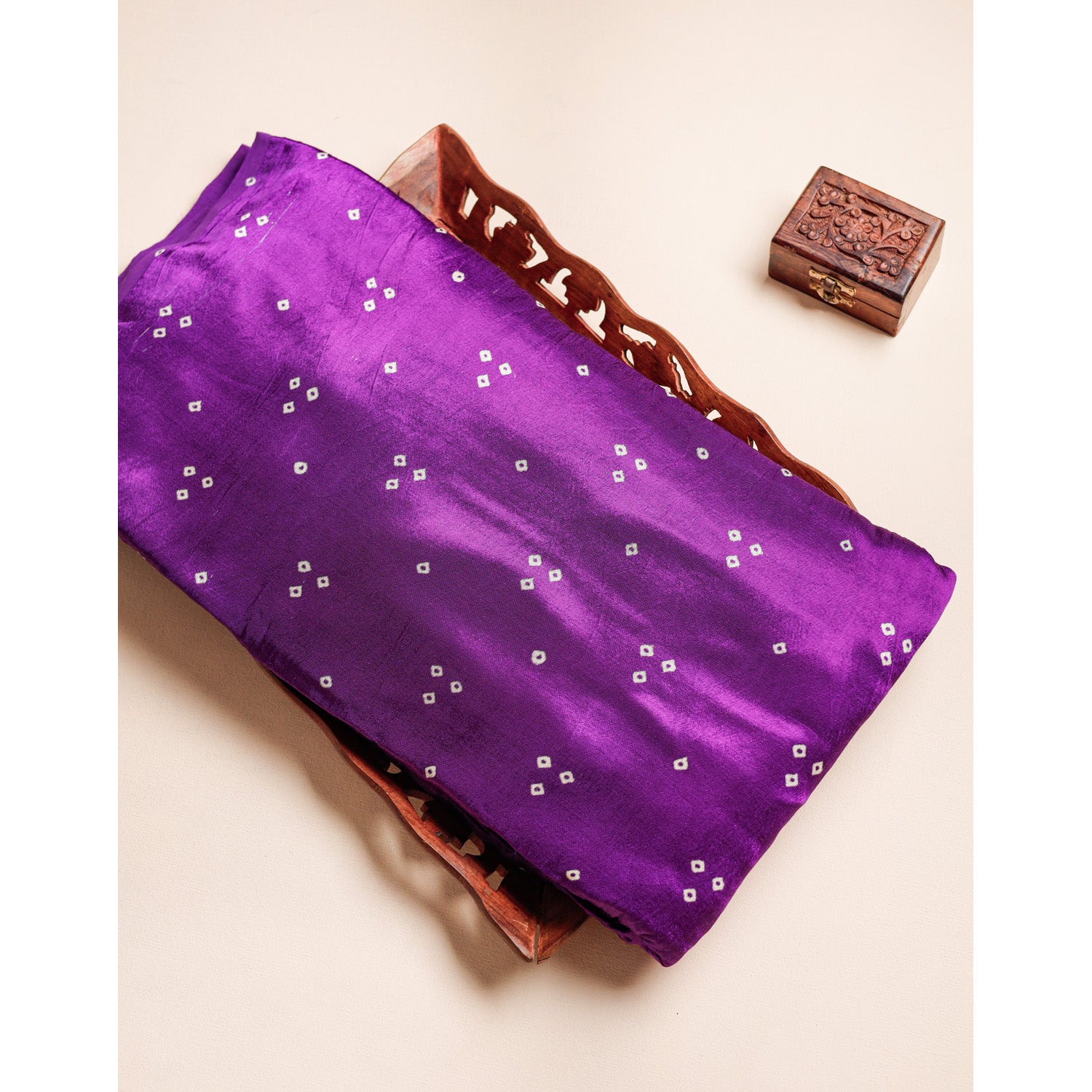 PURE MASHRU SILK BANDHEJ FABRIC