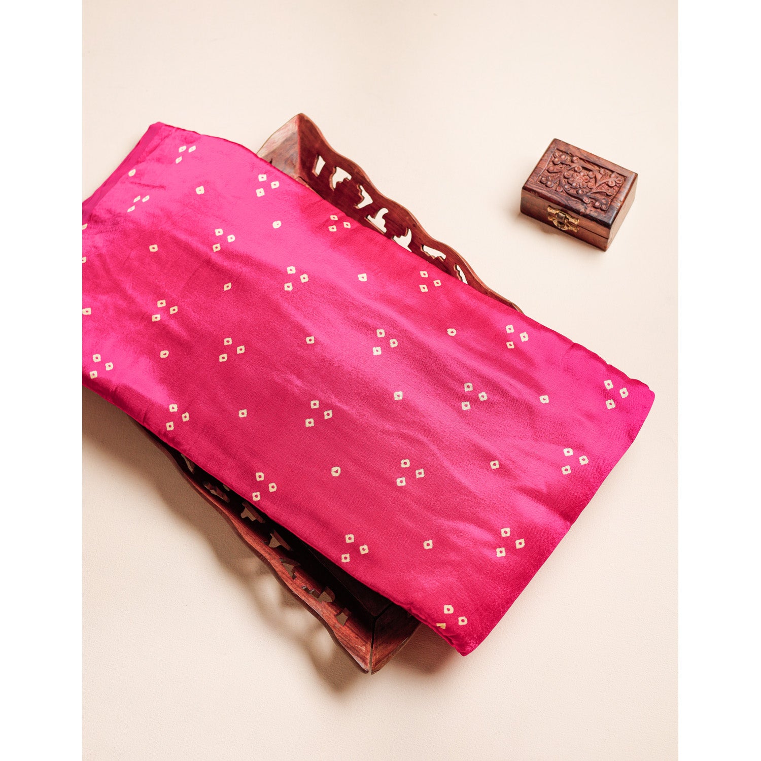 PURE MASHRU SILK BANDHEJ FABRIC