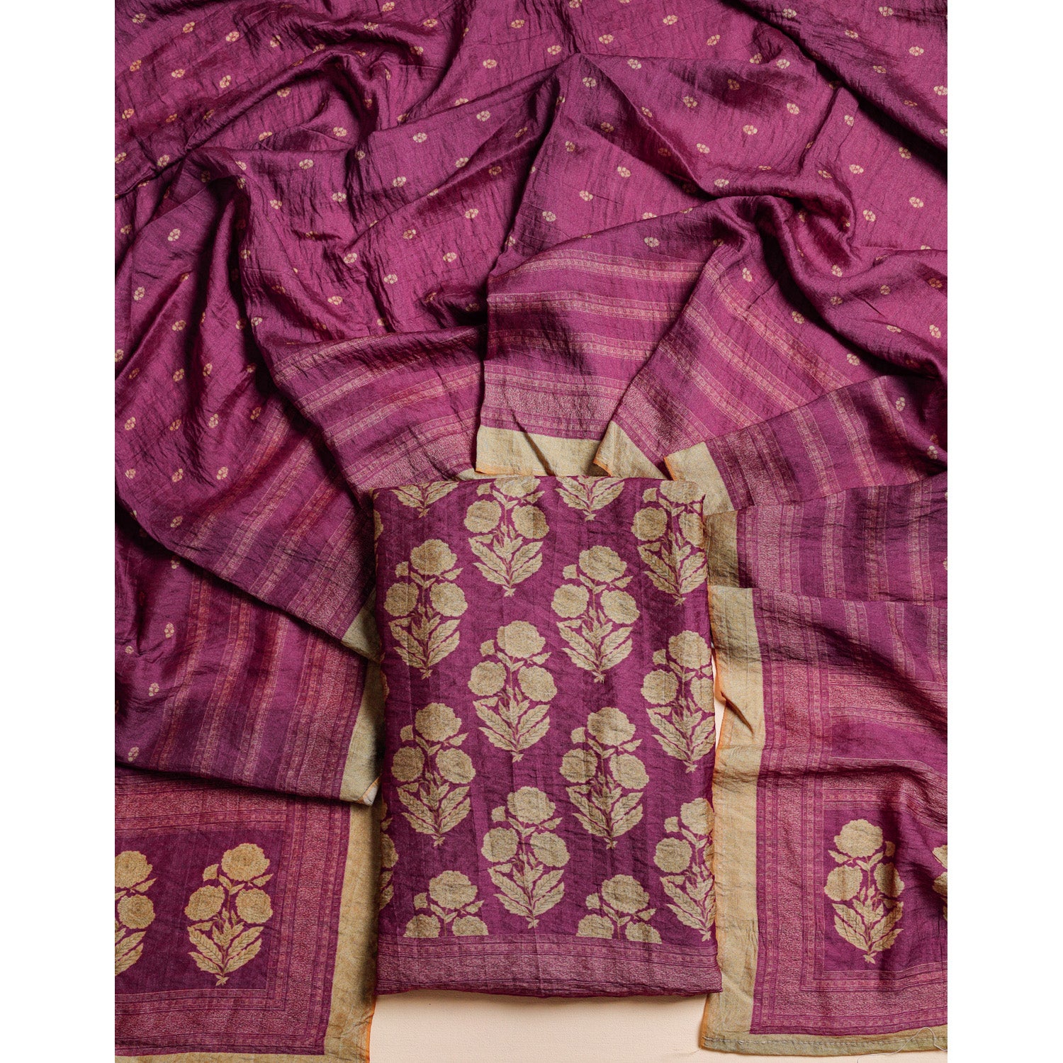 PURE MOGRA CHANDERI 2 PIECE SET