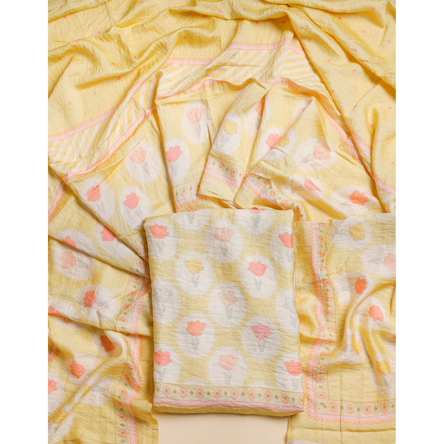 PURE MOGRA CHANDERI 2 PIECE SET