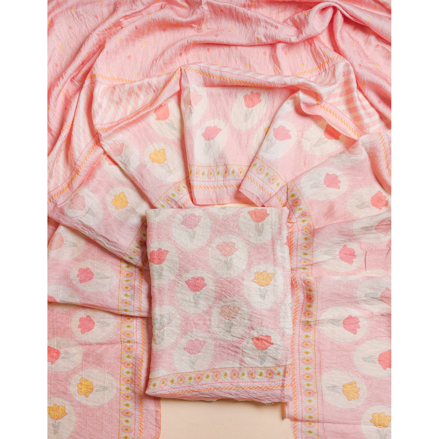 PURE MOGRA CHANDERI 2 PIECE SET