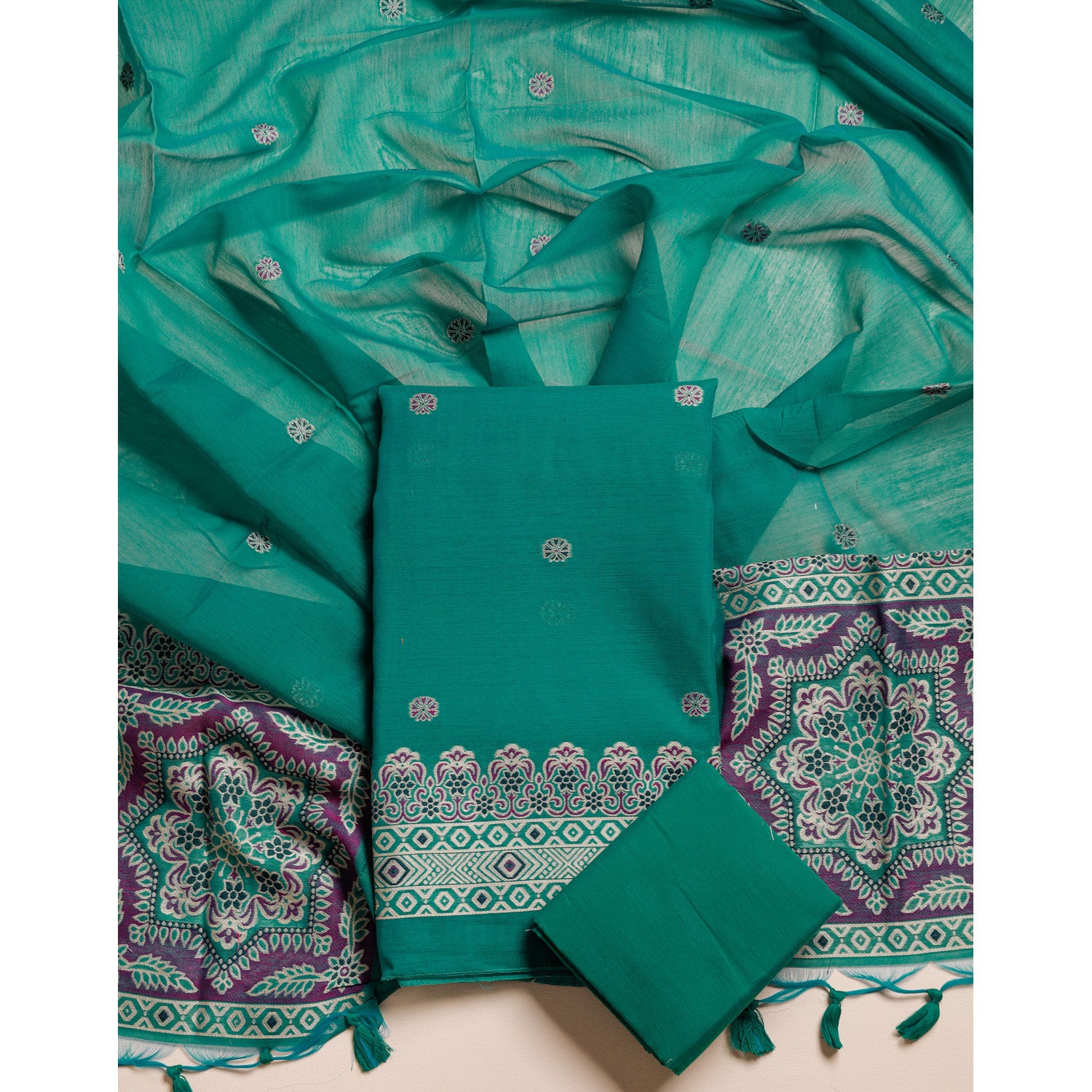 MUGA SILK WOVEN SUIT SET