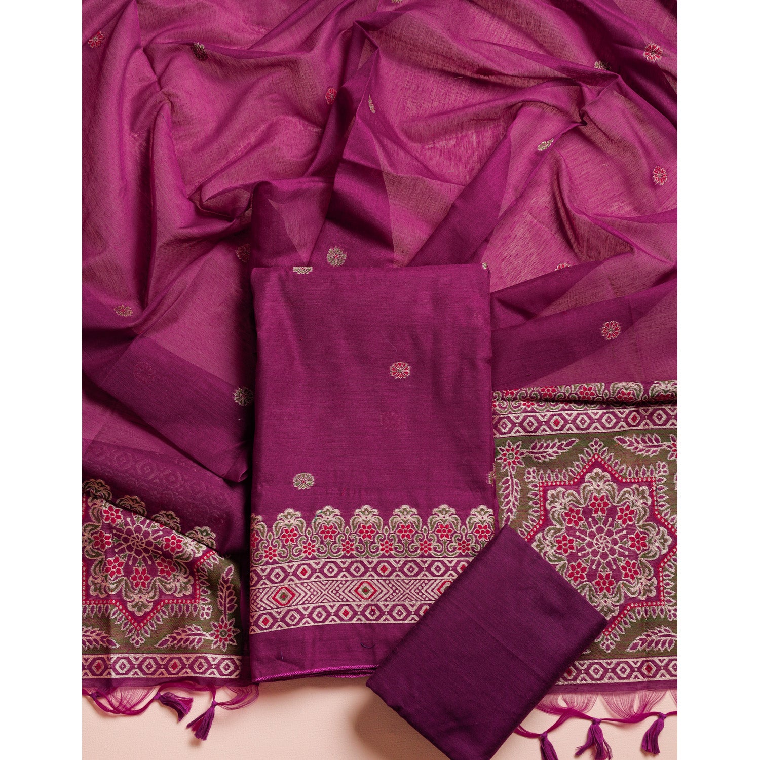 MUGA SILK WOVEN SUIT SET