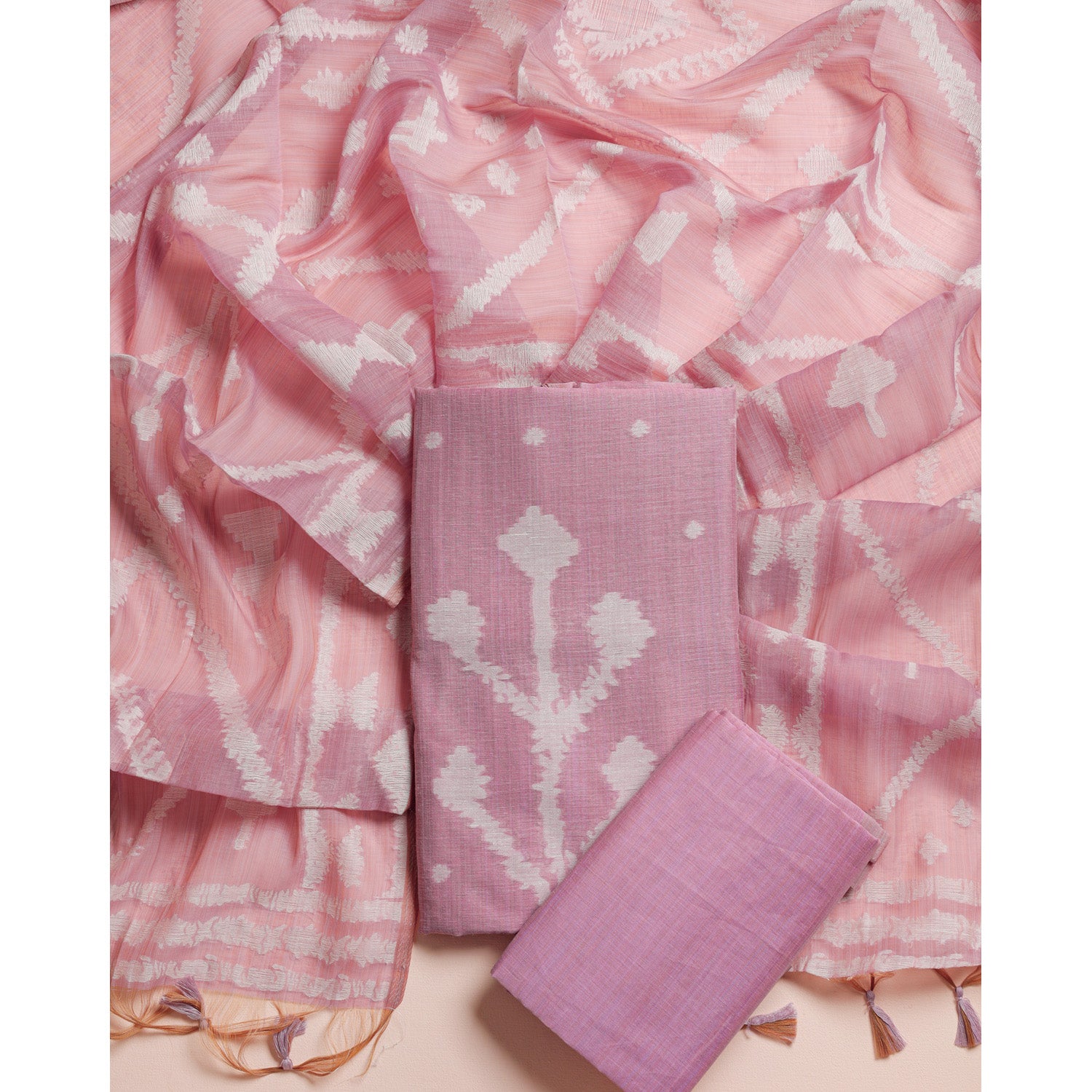 MUGA SILK JAMDHANI SUIT SET
