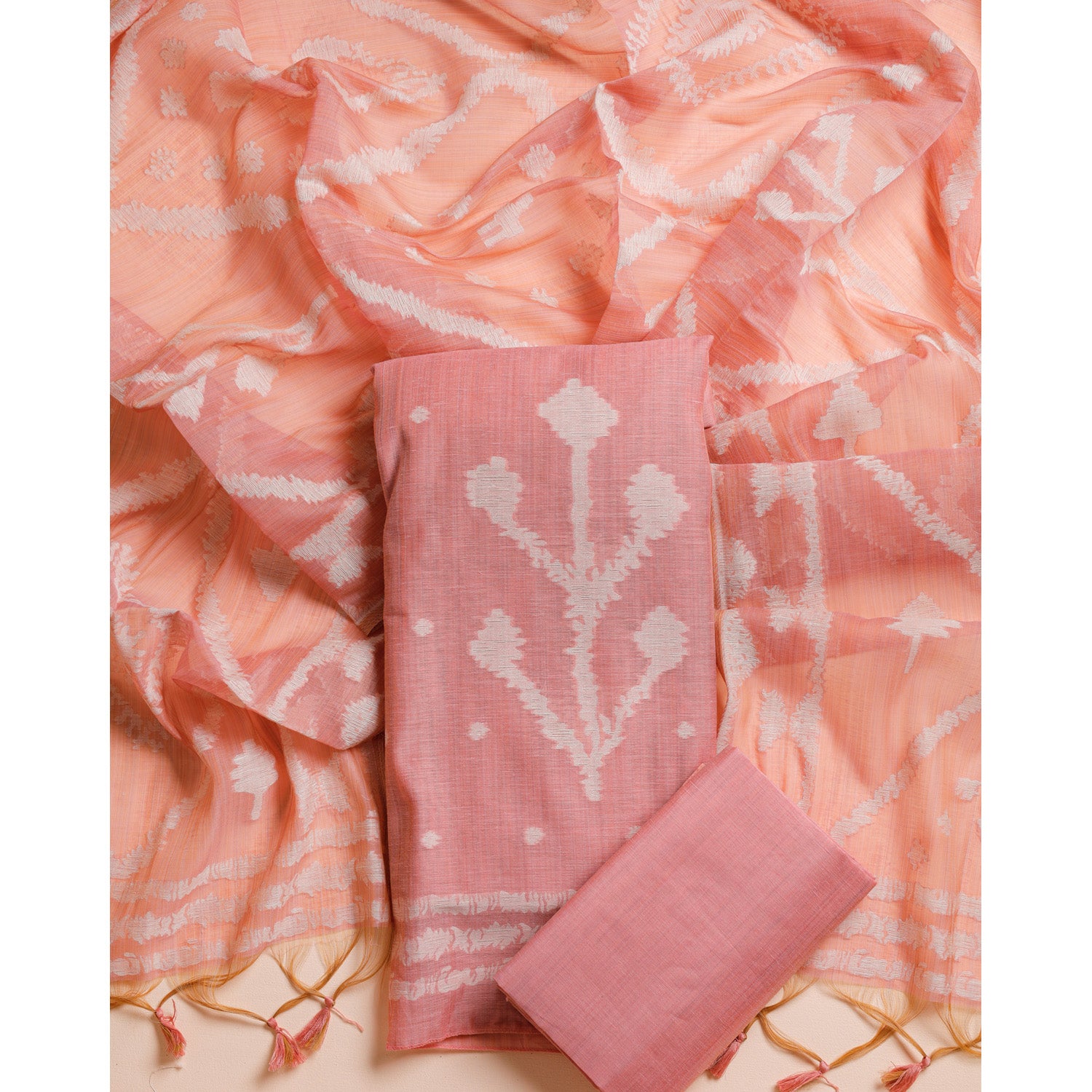 MUGA SILK JAMDHANI SUIT SET