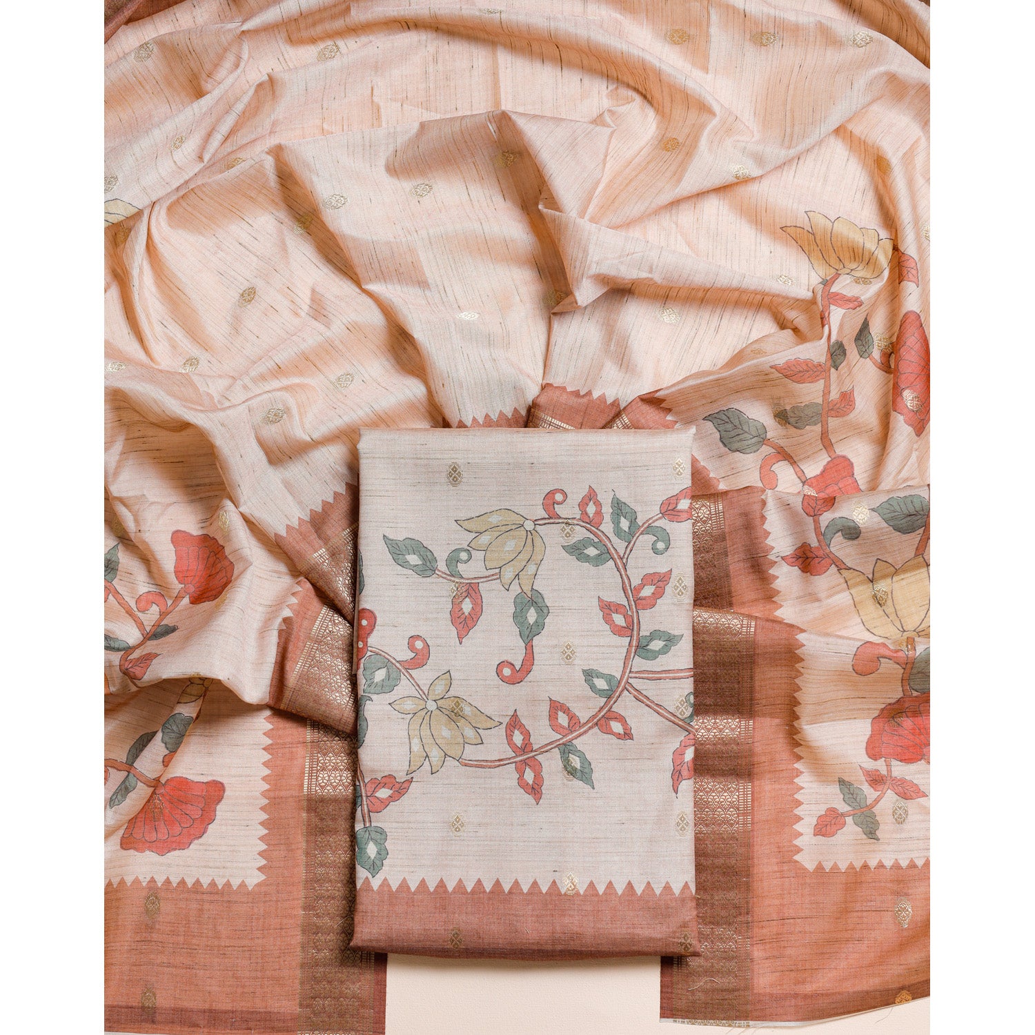 SEMI TUSSAR PICHWAI 2 PIECE SET