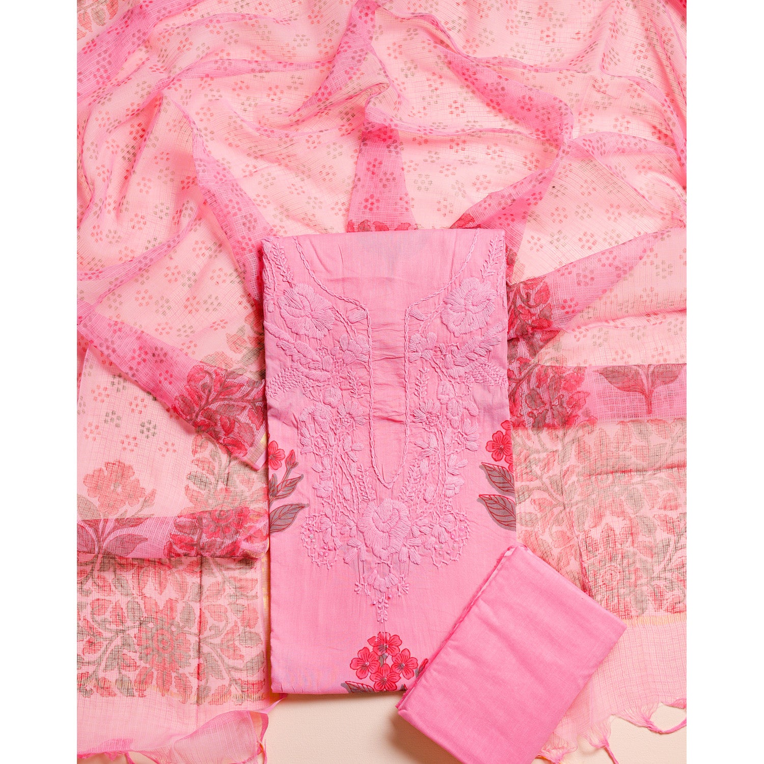 PURE COTTON LUCKNOWI SUIT SET