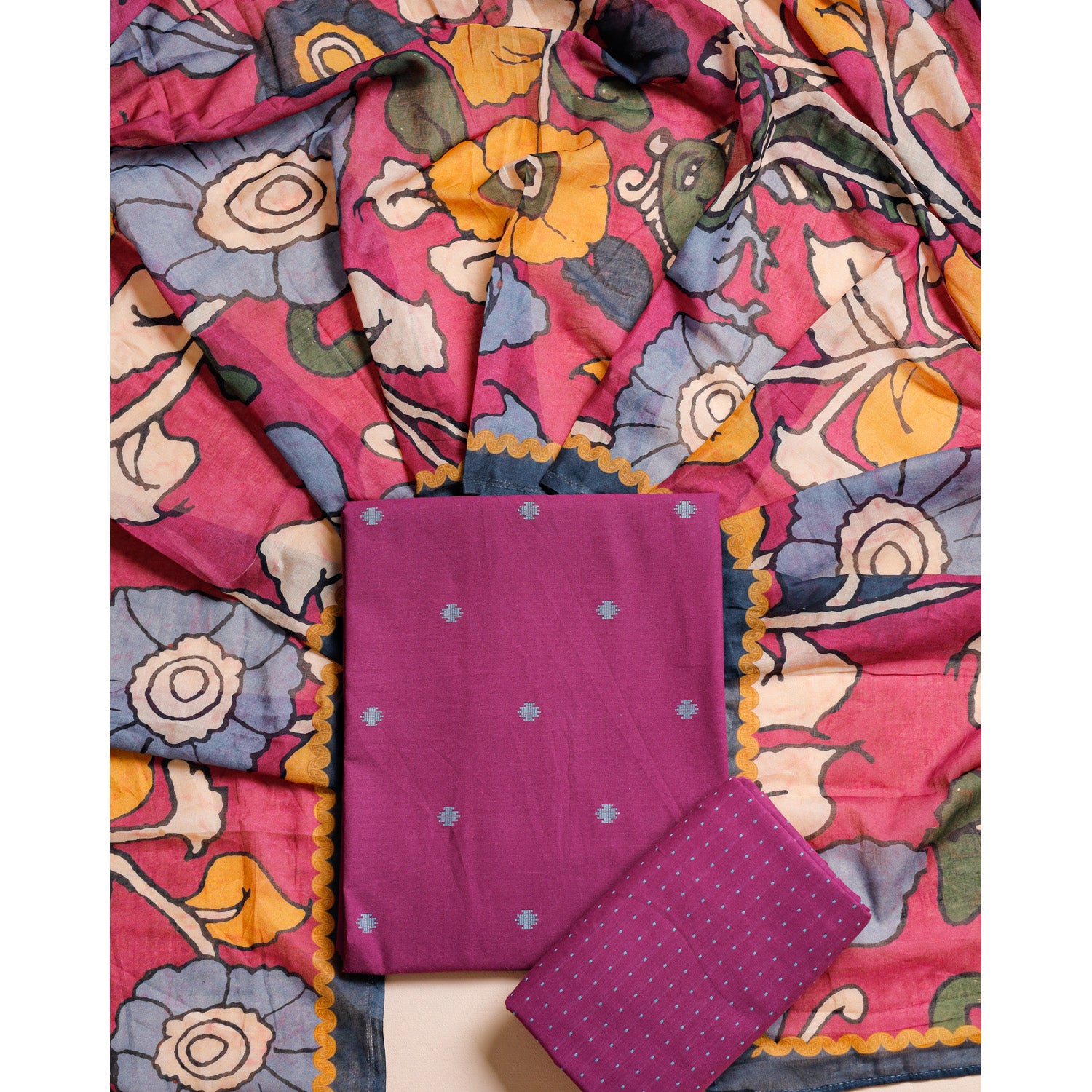 GUL RANG COTTON KALAMKARI SUIT SET