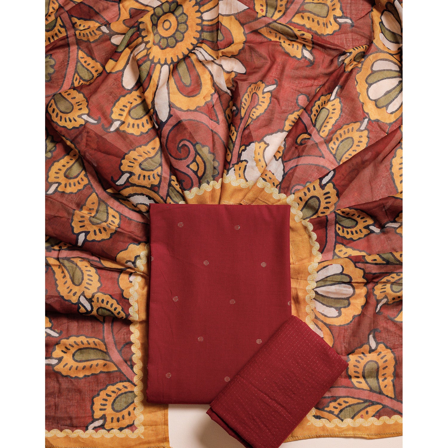 GUL RANG COTTON AJRAKH SUIT SET