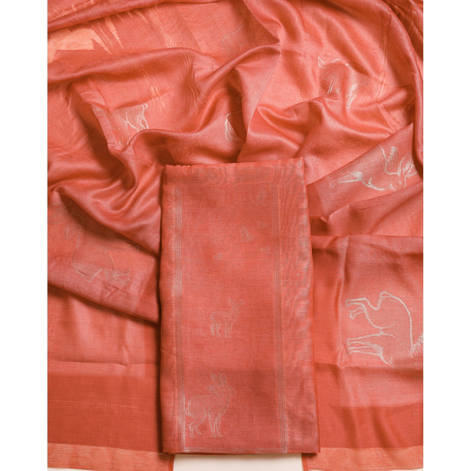 SUBTLE SELF WEAVE CHANDERI SILK 2 PIECE SET
