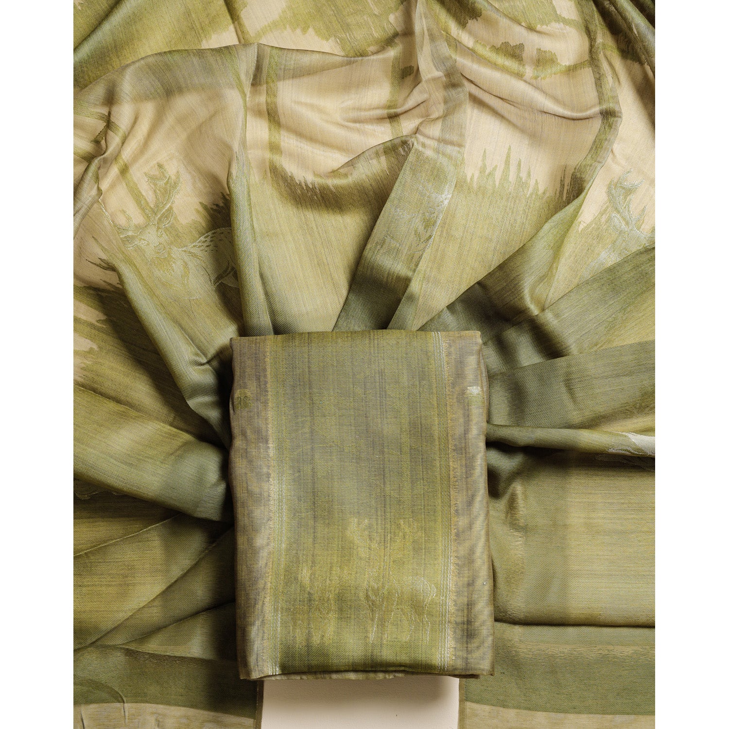 SUBTLE SELF WEAVE CHANDERI SILK 2 PIECE SET