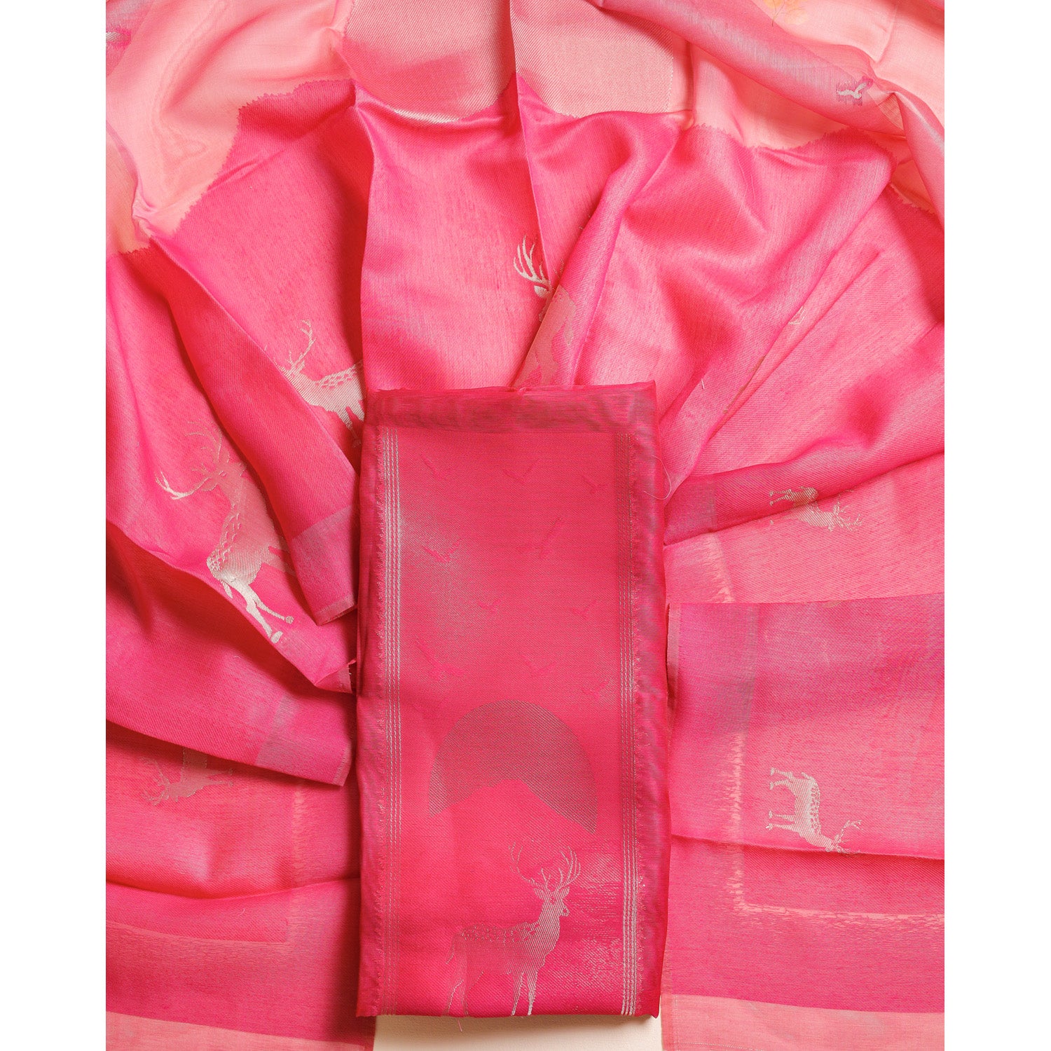 SUBTLE SELF WEAVE CHANDERI SILK 2 PIECE SET