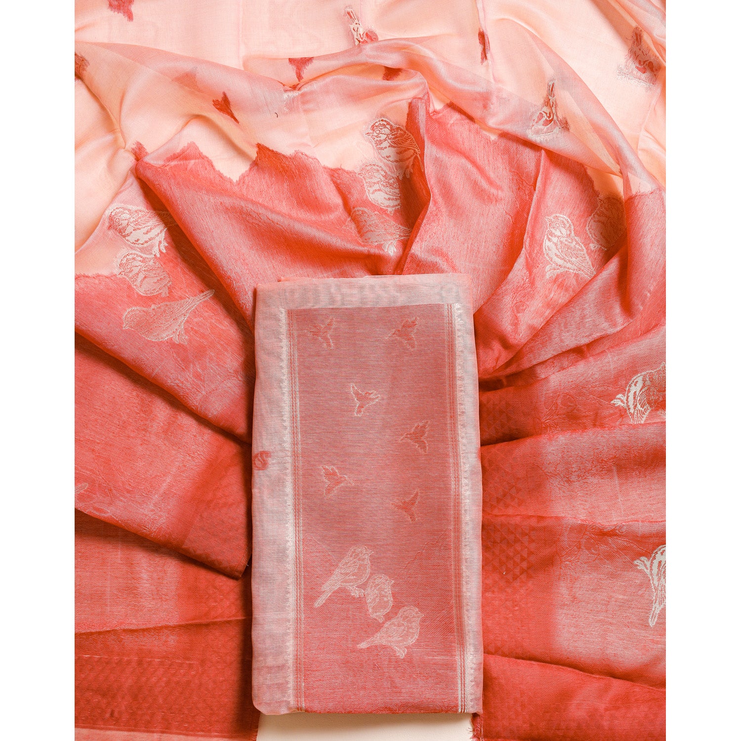 SUBTLE SELF WEAVE CHANDERI SILK 2 PIECE SET