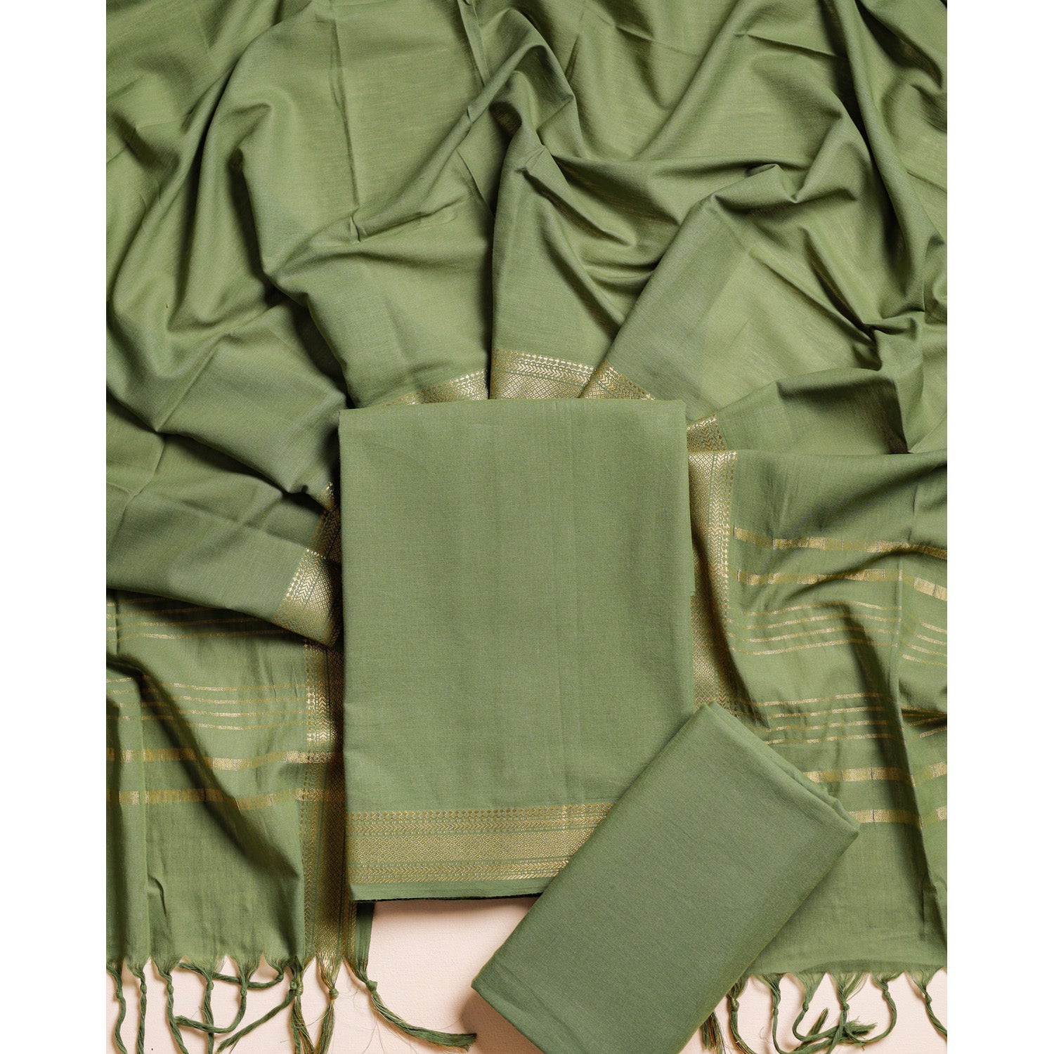 PURE COTTON HANDLOOM MANGALGIRI SUIT SET