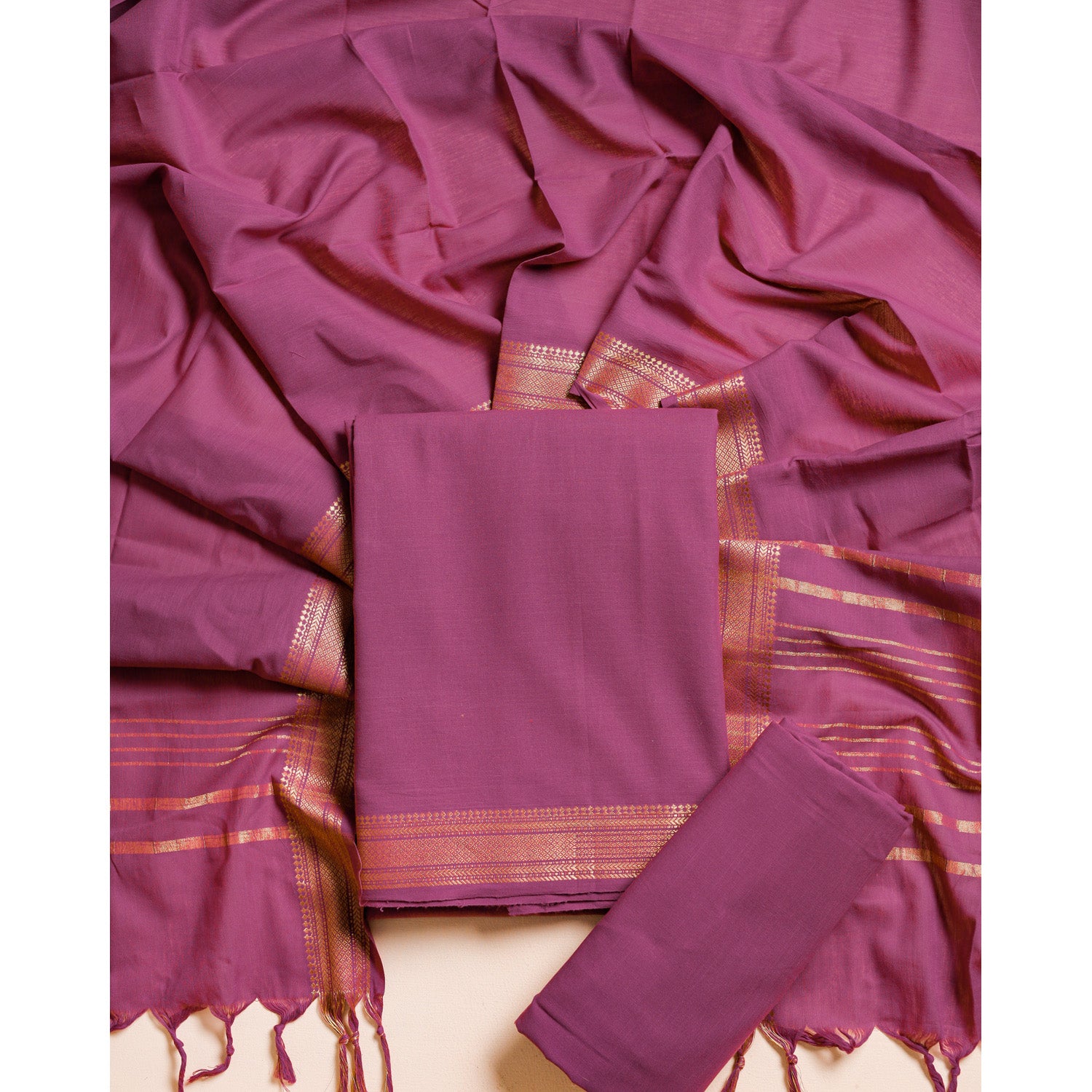 PURE COTTON HANDLOOM MANGALGIRI SUIT SET