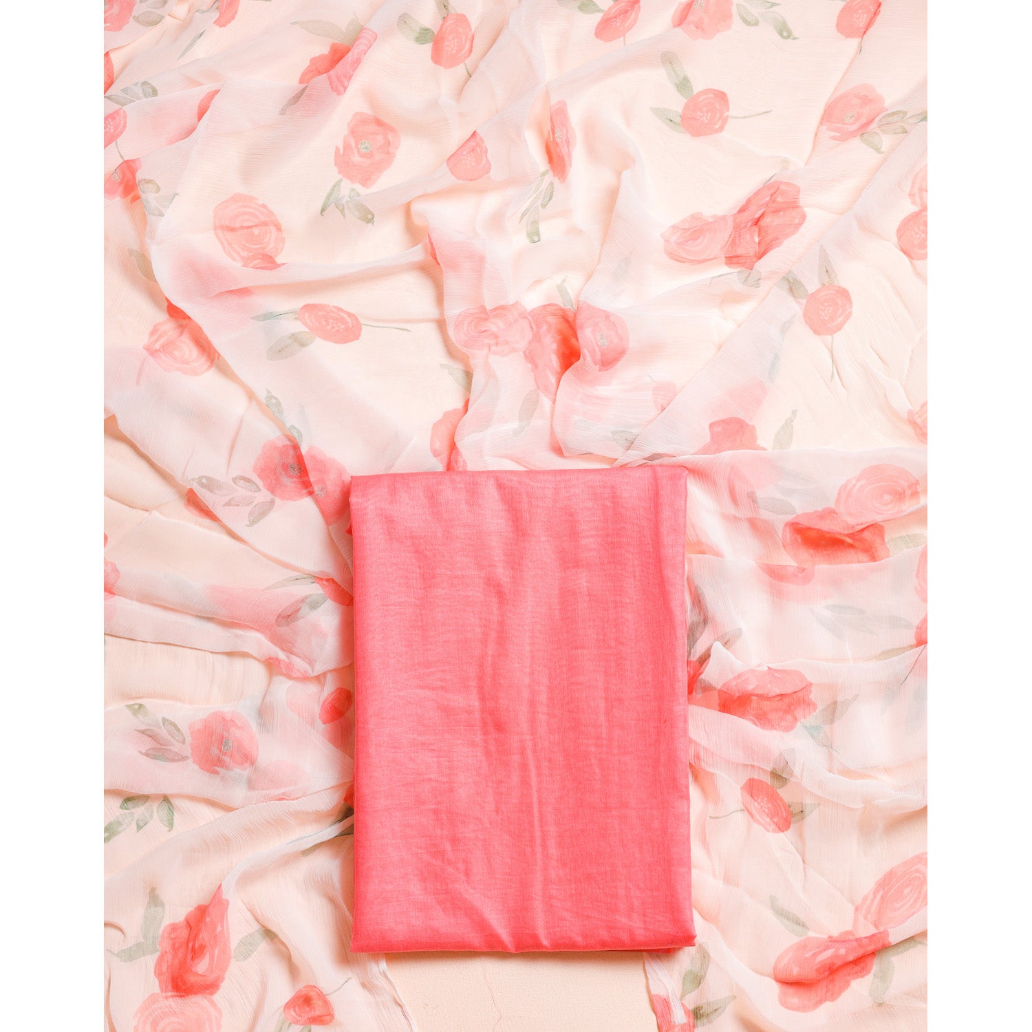 PURE MALAI CHANDERI 2 PIECE SET