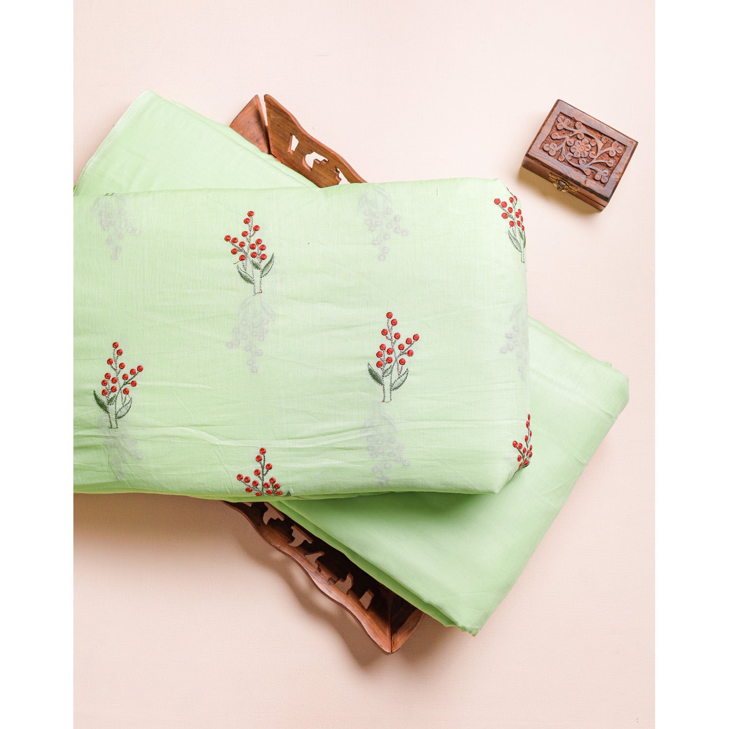 CHANDERI EMBROIDERED & PLAIN FABRICS