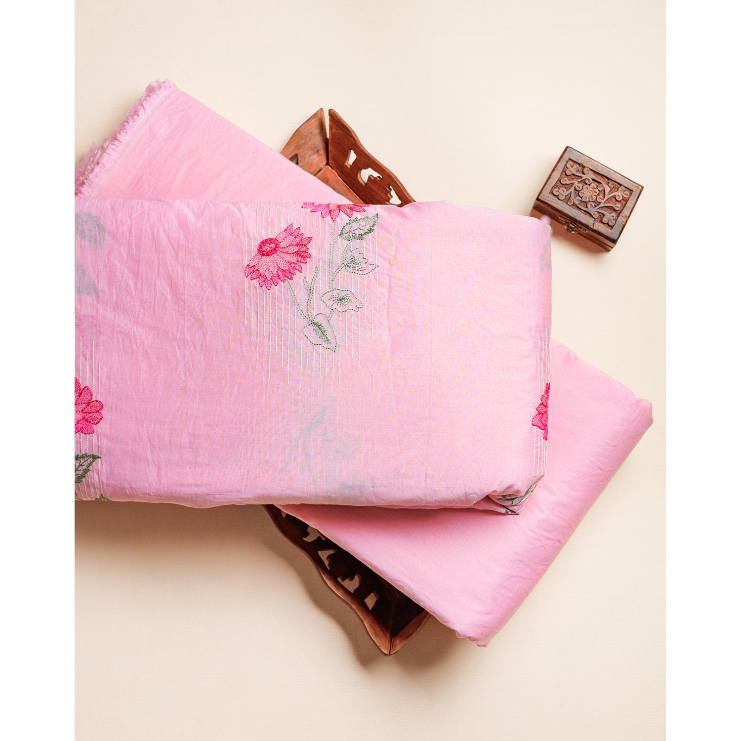 CHANDERI EMBROIDERED & PLAIN FABRICS