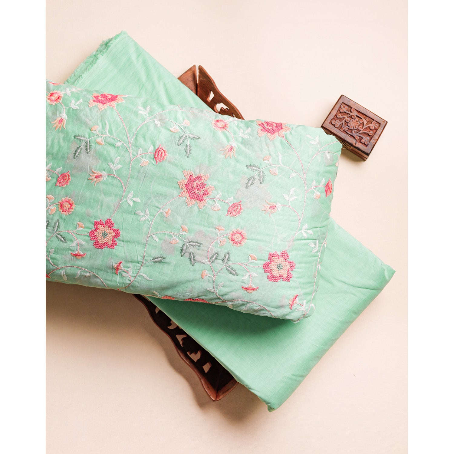 CHANDERI EMBROIDERED & PLAIN FABRICS