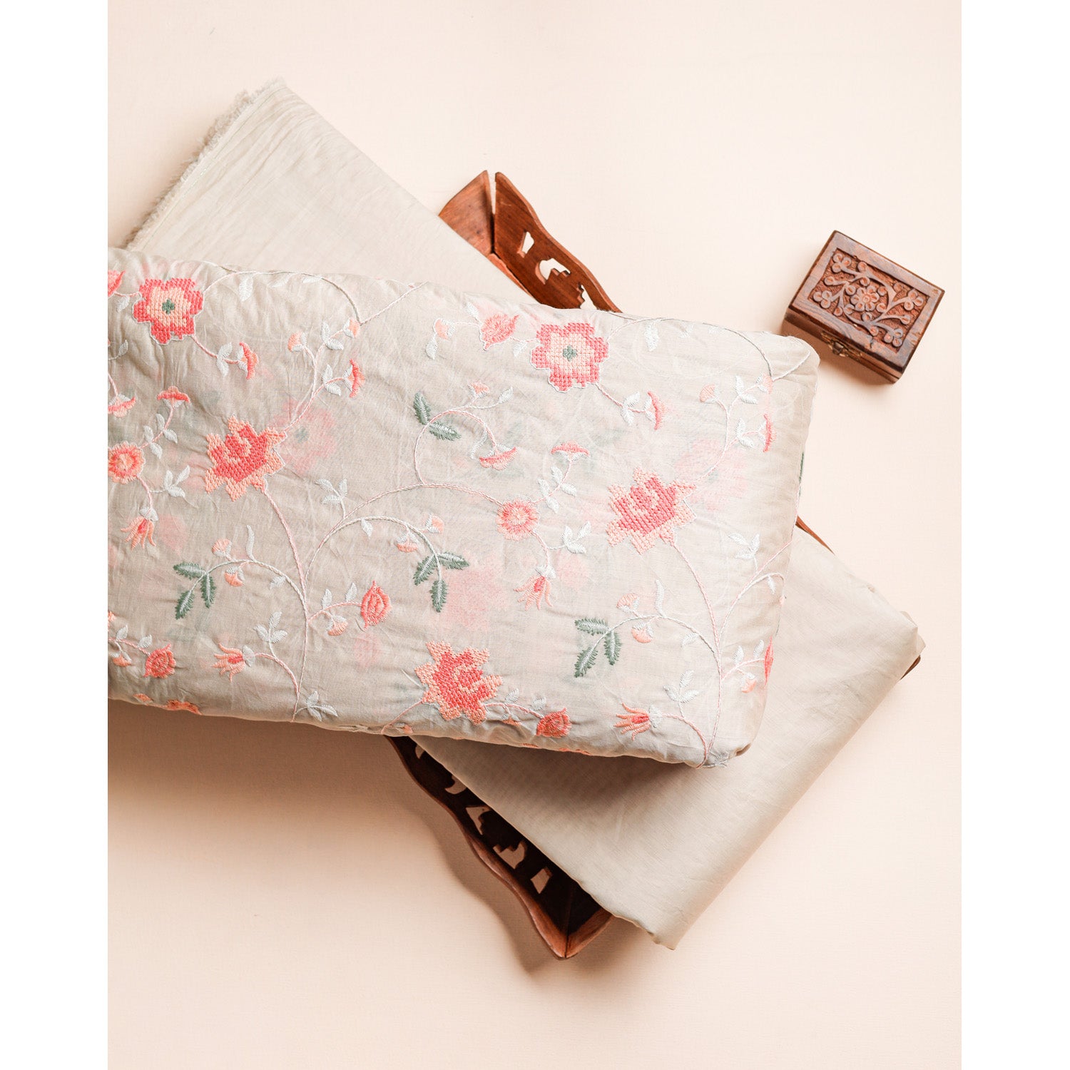 CHANDERI EMBROIDERED & PLAIN FABRICS