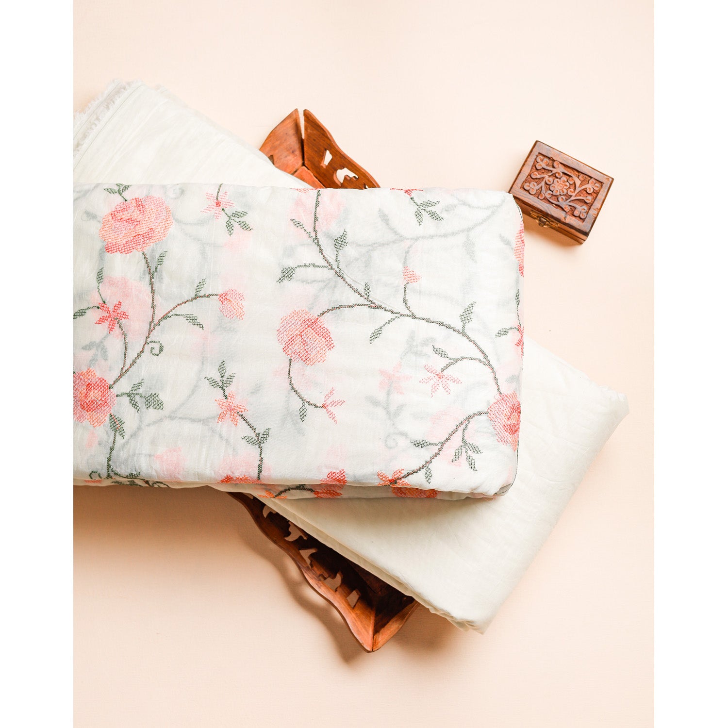 CHANDERI EMBROIDERED & PLAIN FABRICS