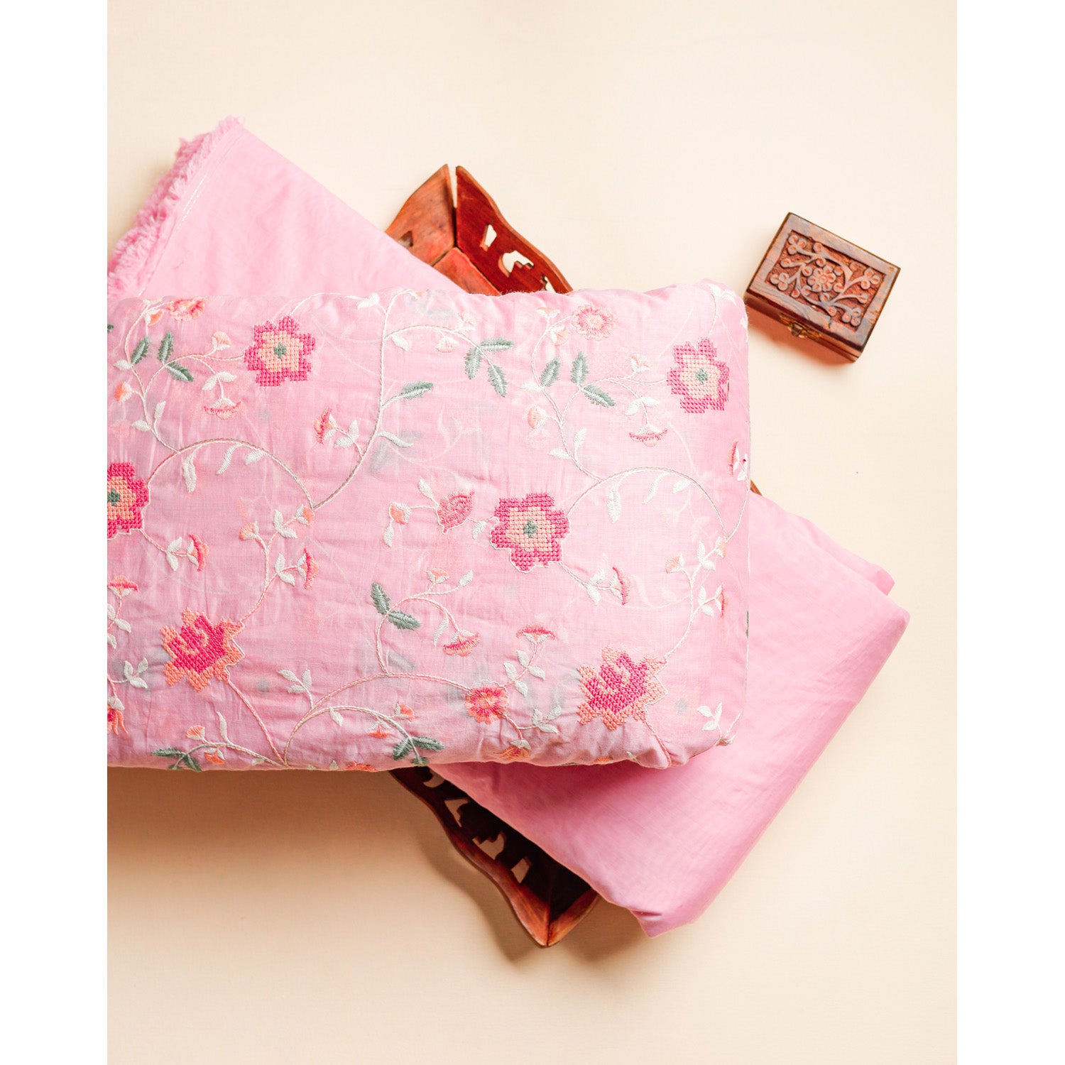 CHANDERI EMBROIDERED & PLAIN FABRICS