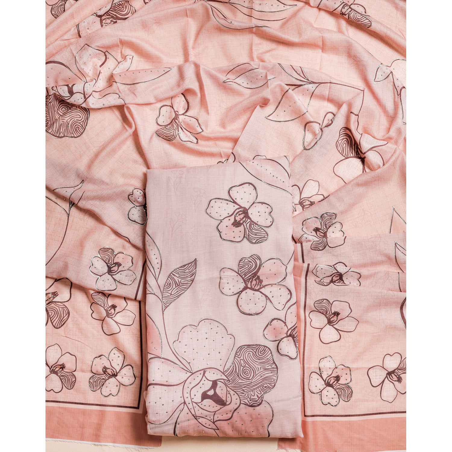 PURE COTTON FOIL WORK 2 PIECE SET