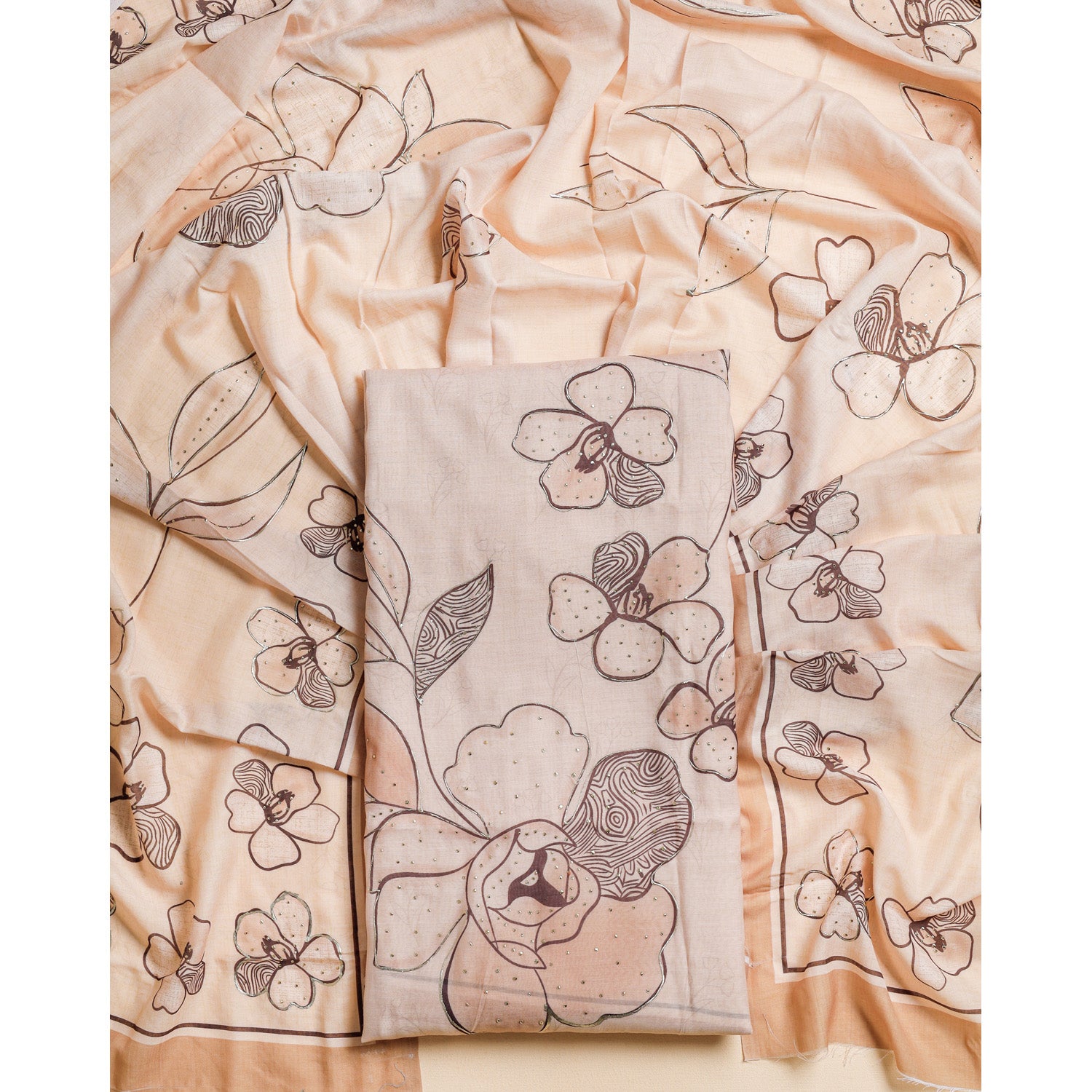 PURE COTTON FOIL WORK 2 PIECE SET