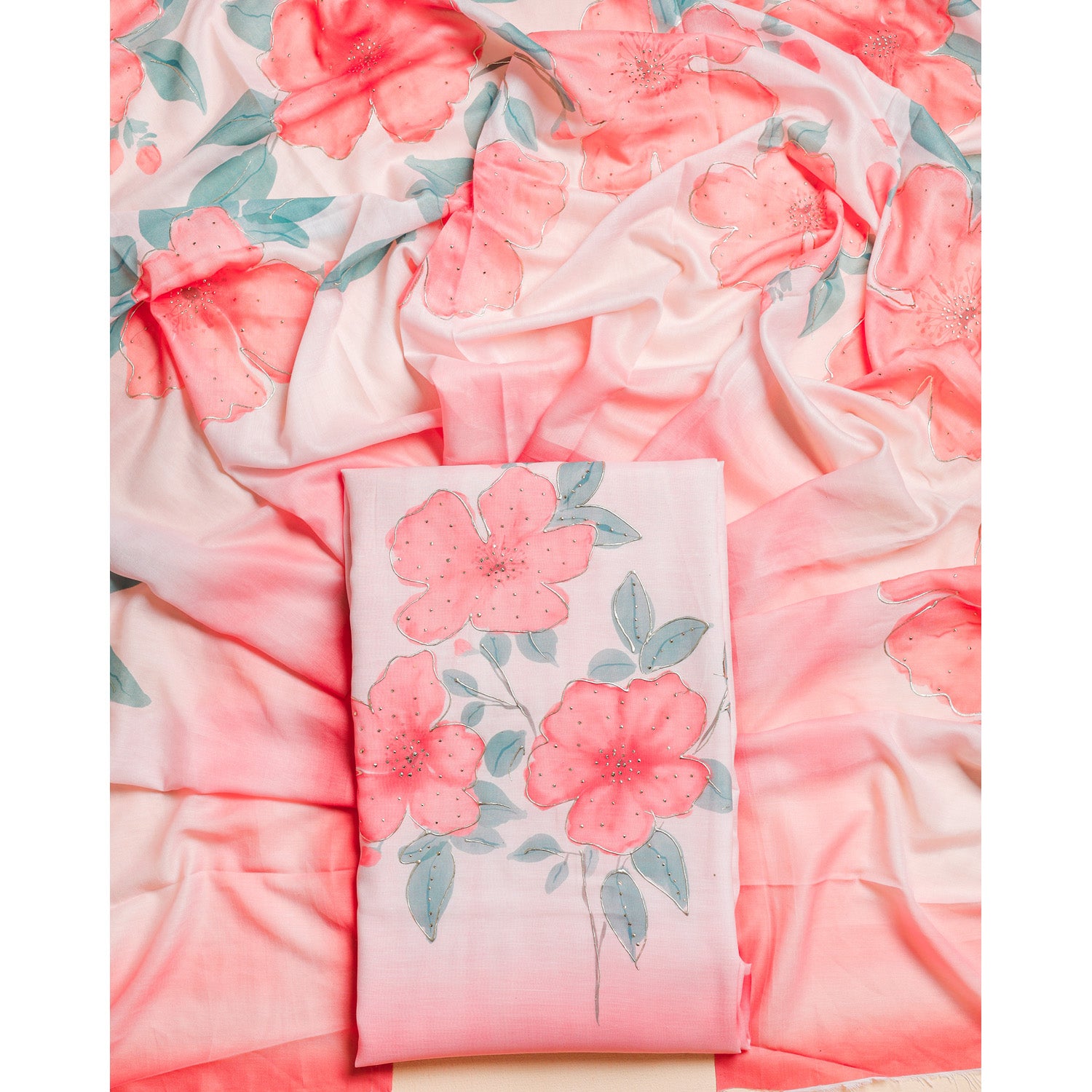 PURE COTTON FOIL WORK 2 PIECE SET