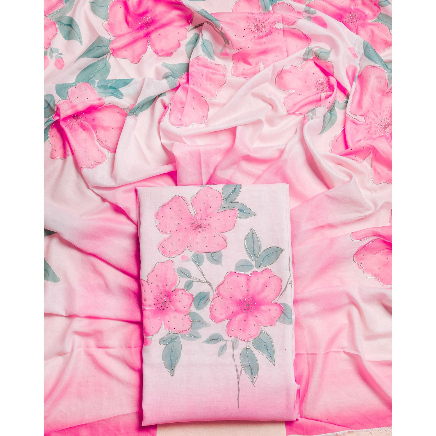 PURE COTTON FOIL WORK 2 PIECE SET