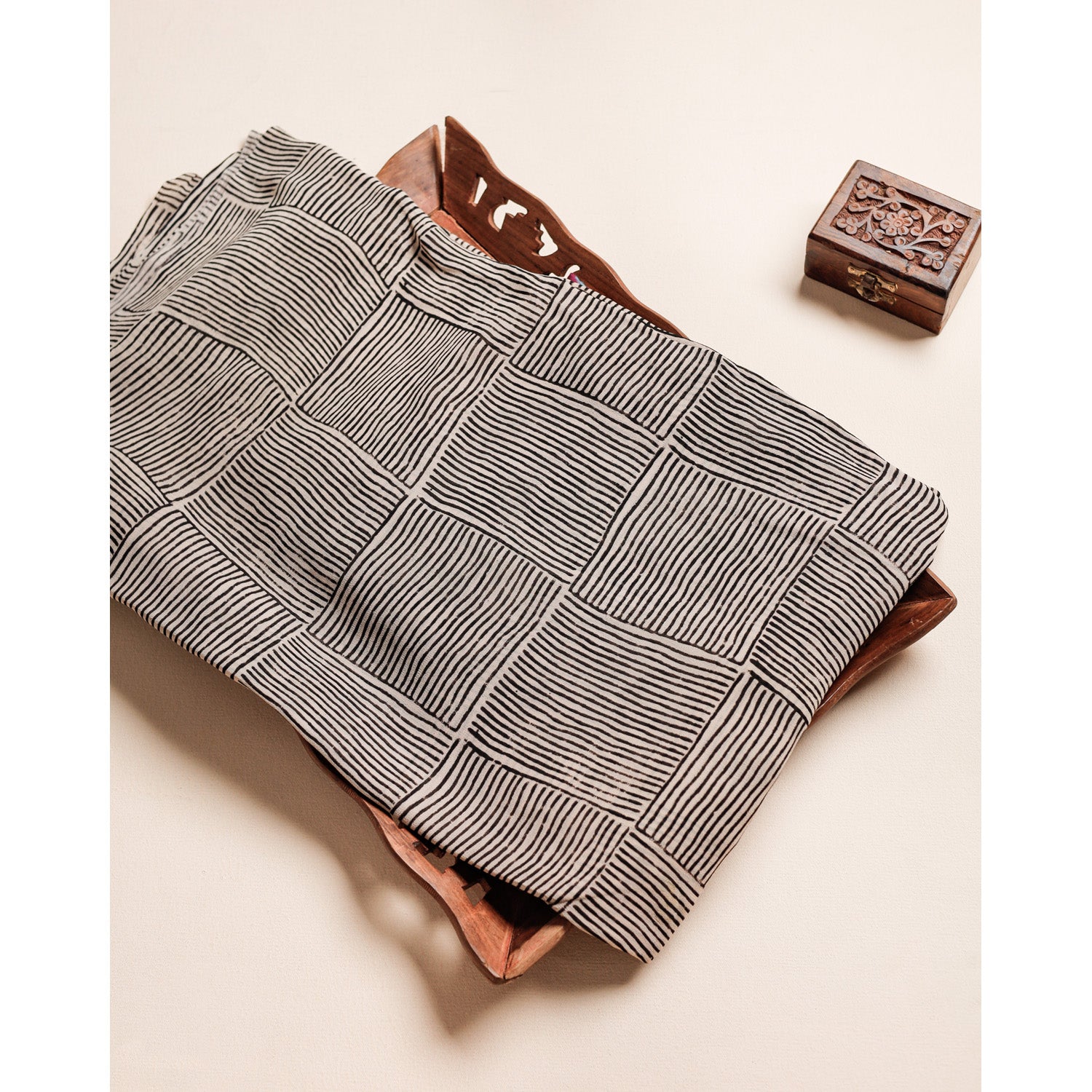 PURE GEORGETTE BAGRU HANDBLOCK PRINTED FABRIC