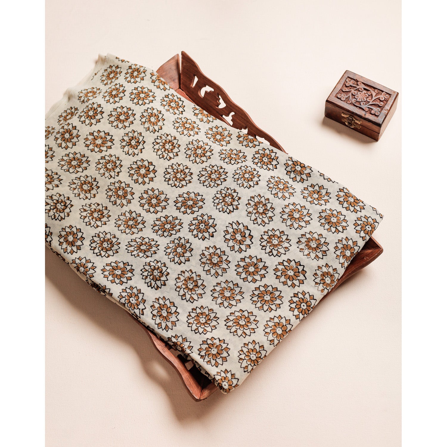 PURE GEORGETTE BAGRU HANDBLOCK PRINTED FABRIC