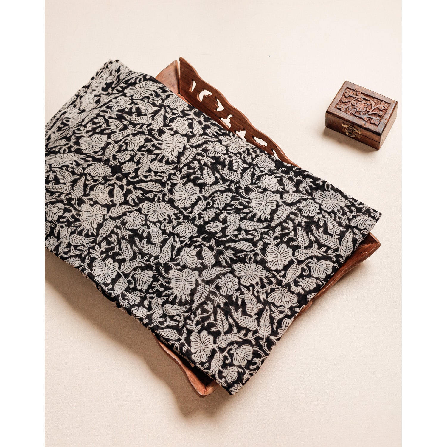 PURE GEORGETTE BAGRU HANDBLOCK PRINTED FABRIC