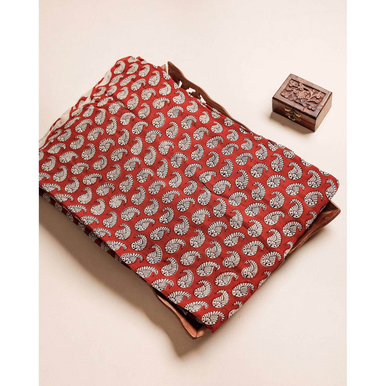 PURE GEORGETTE BAGRU HANDBLOCK PRINTED FABRIC