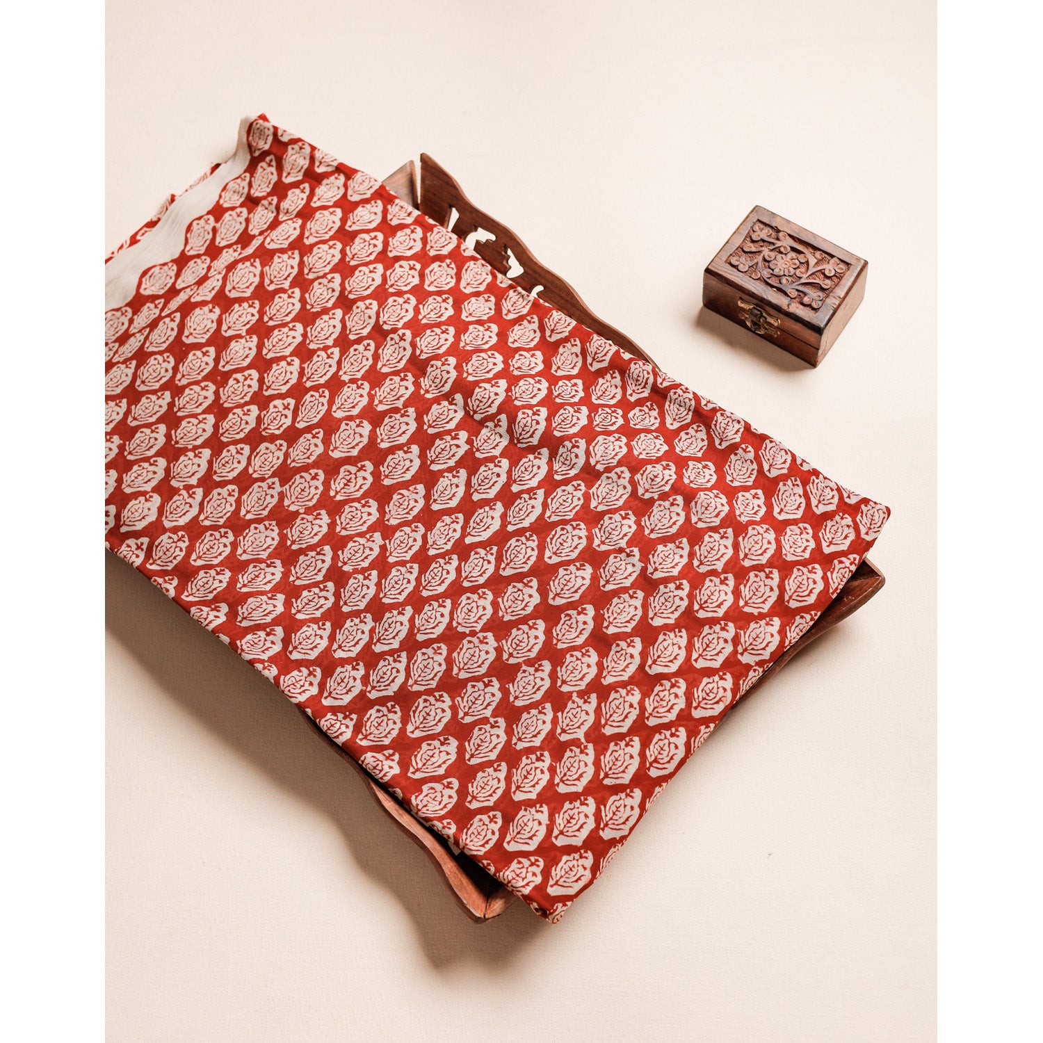 PURE GEORGETTE BAGRU HANDBLOCK PRINTED FABRIC