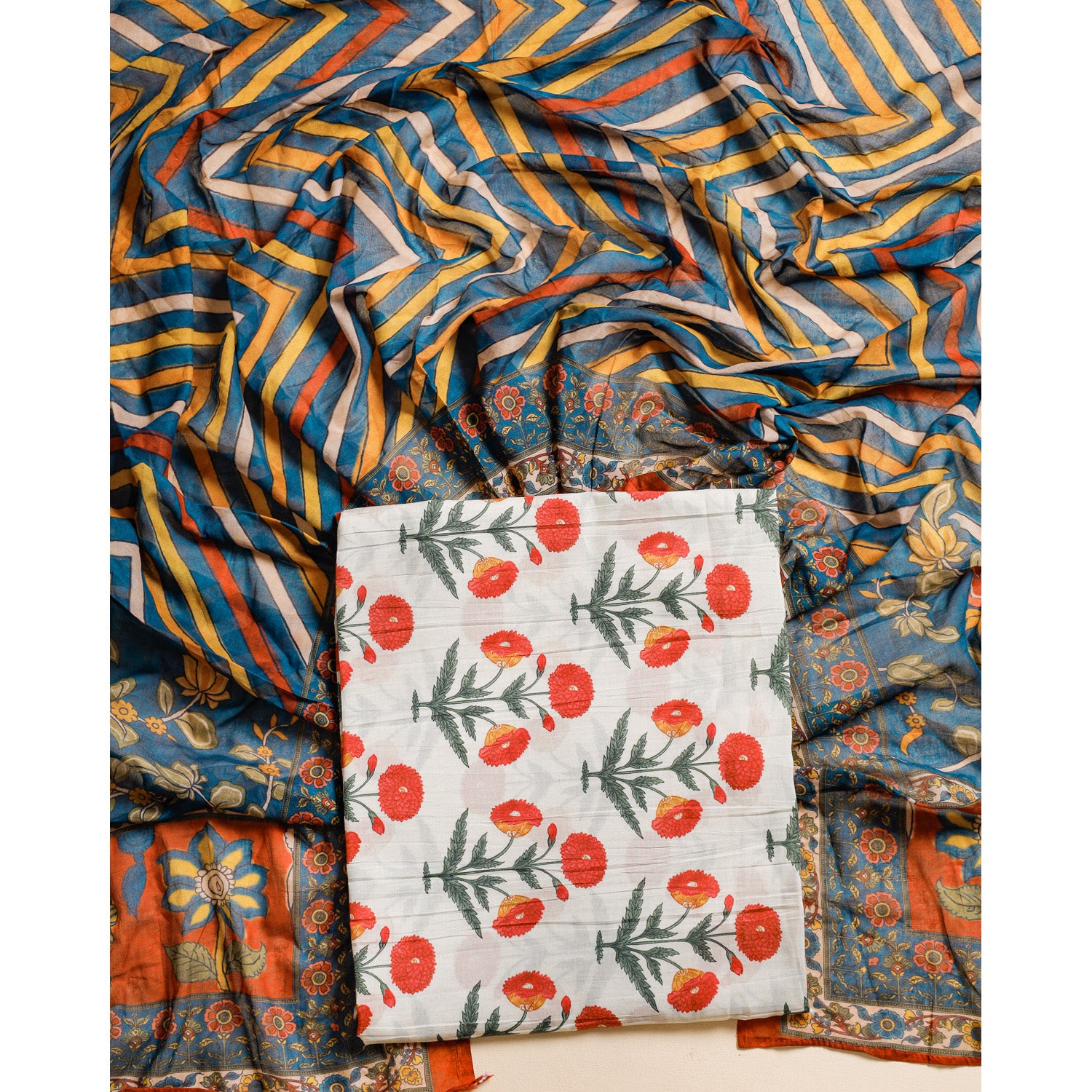 MOGRA CHANDERI 2 PIECE SET