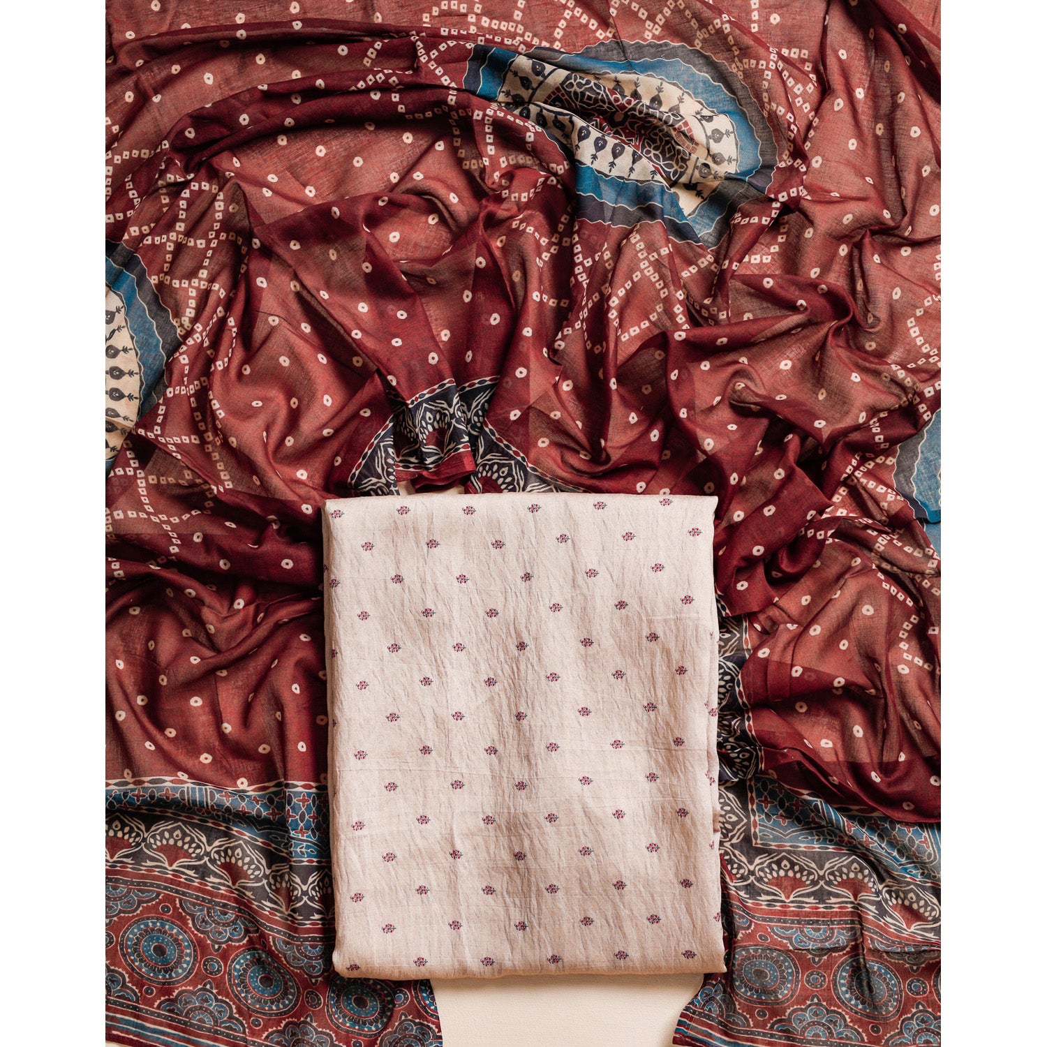 MOGRA CHANDERI 2 PIECE SET