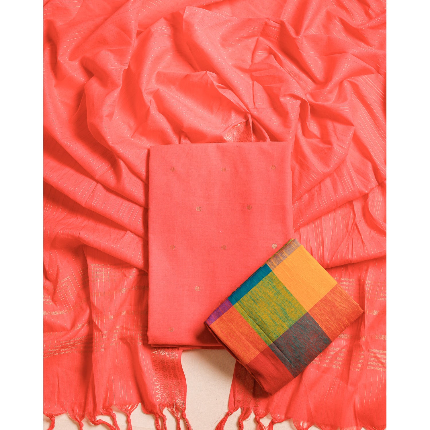 HERITAGE COTTON HANDLOOM LUREX SUIT SET
