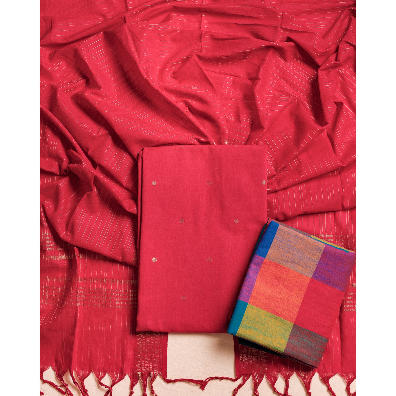 HERITAGE COTTON HANDLOOM LUREX SUIT SET