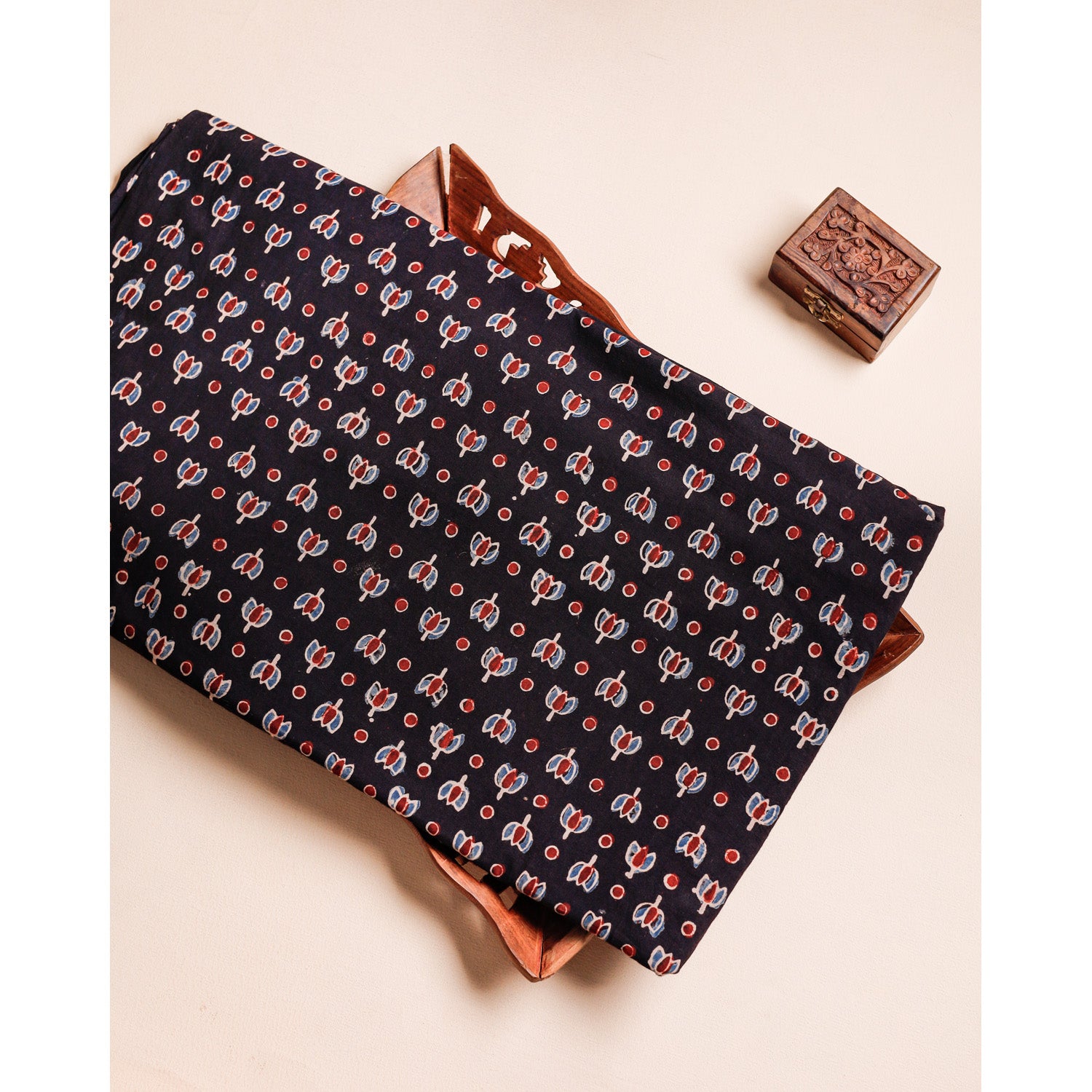 PURE COTTON BLOCK PRINTED AJRAKH FABRIC