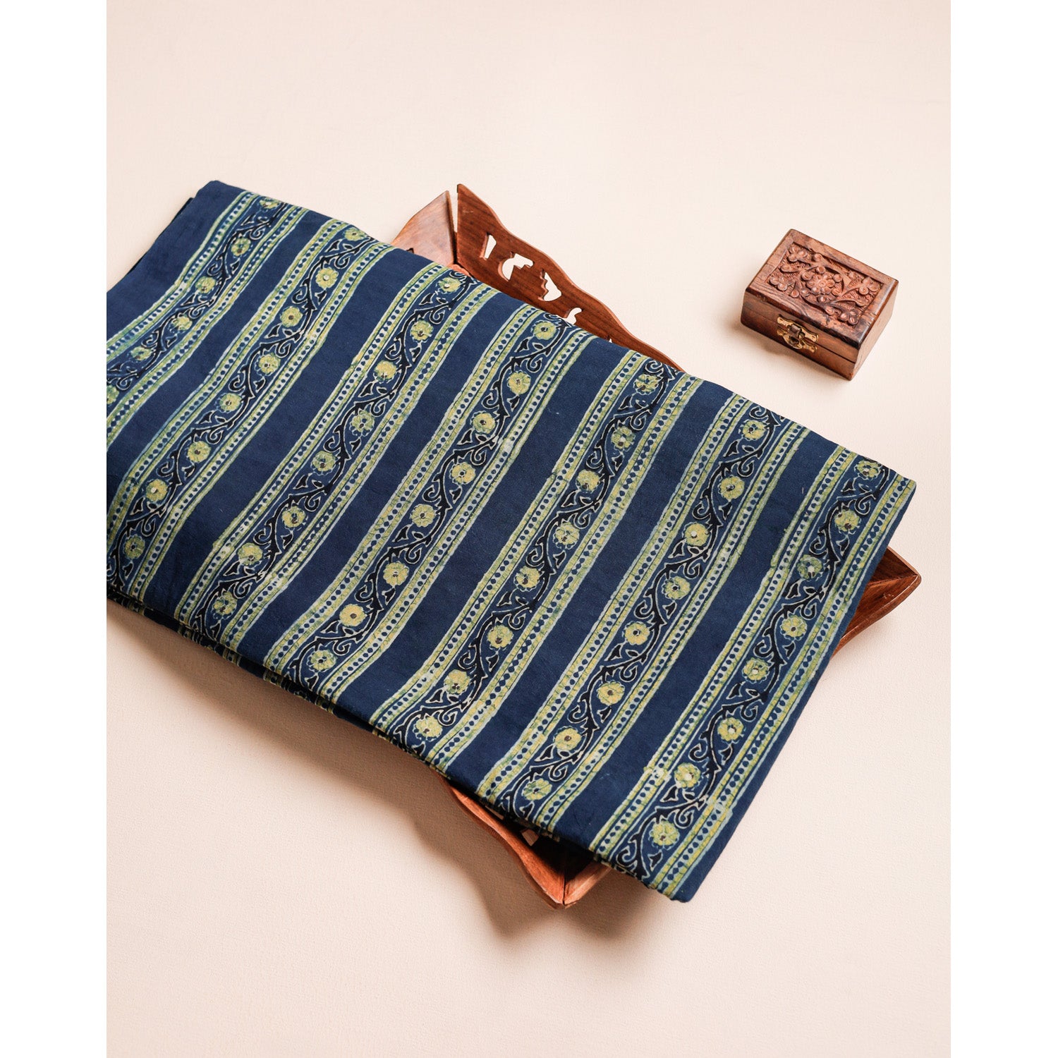 PURE COTTON BLOCK PRINTED AJRAKH FABRIC