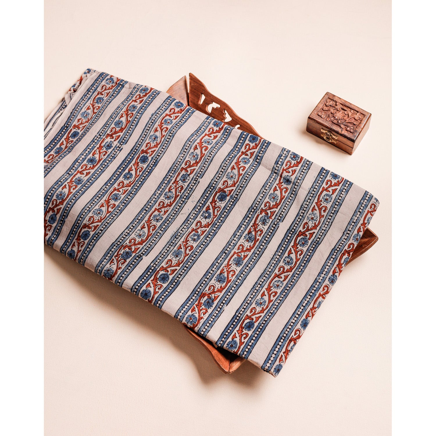 PURE COTTON BLOCK PRINTED AJRAKH FABRIC