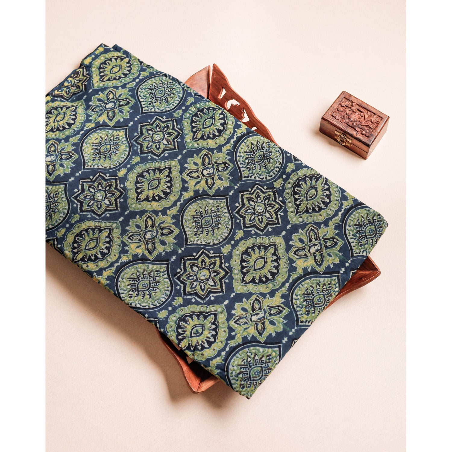 PURE COTTON BLOCK PRINTED AJRAKH FABRIC