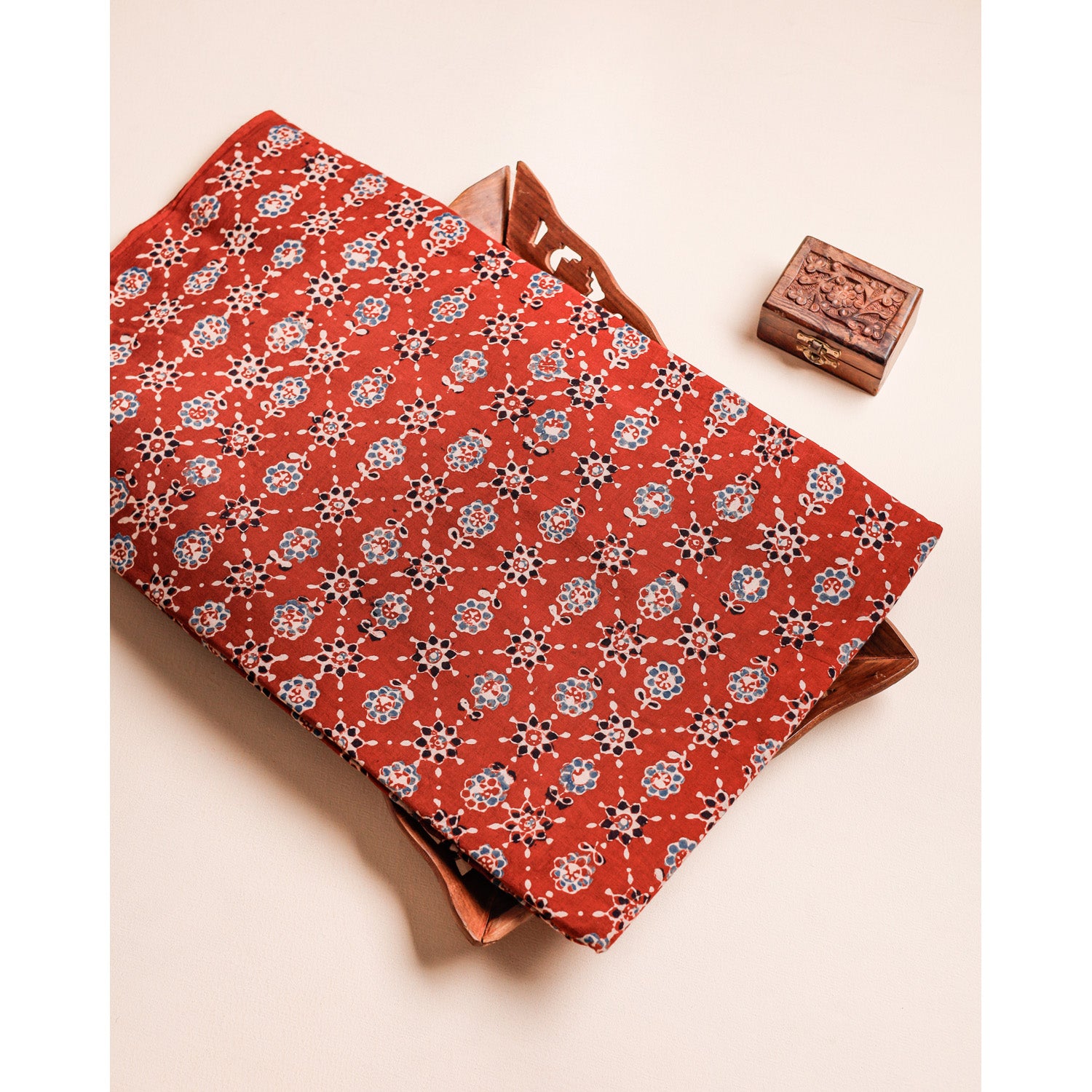 PURE COTTON BLOCK PRINTED AJRAKH FABRIC