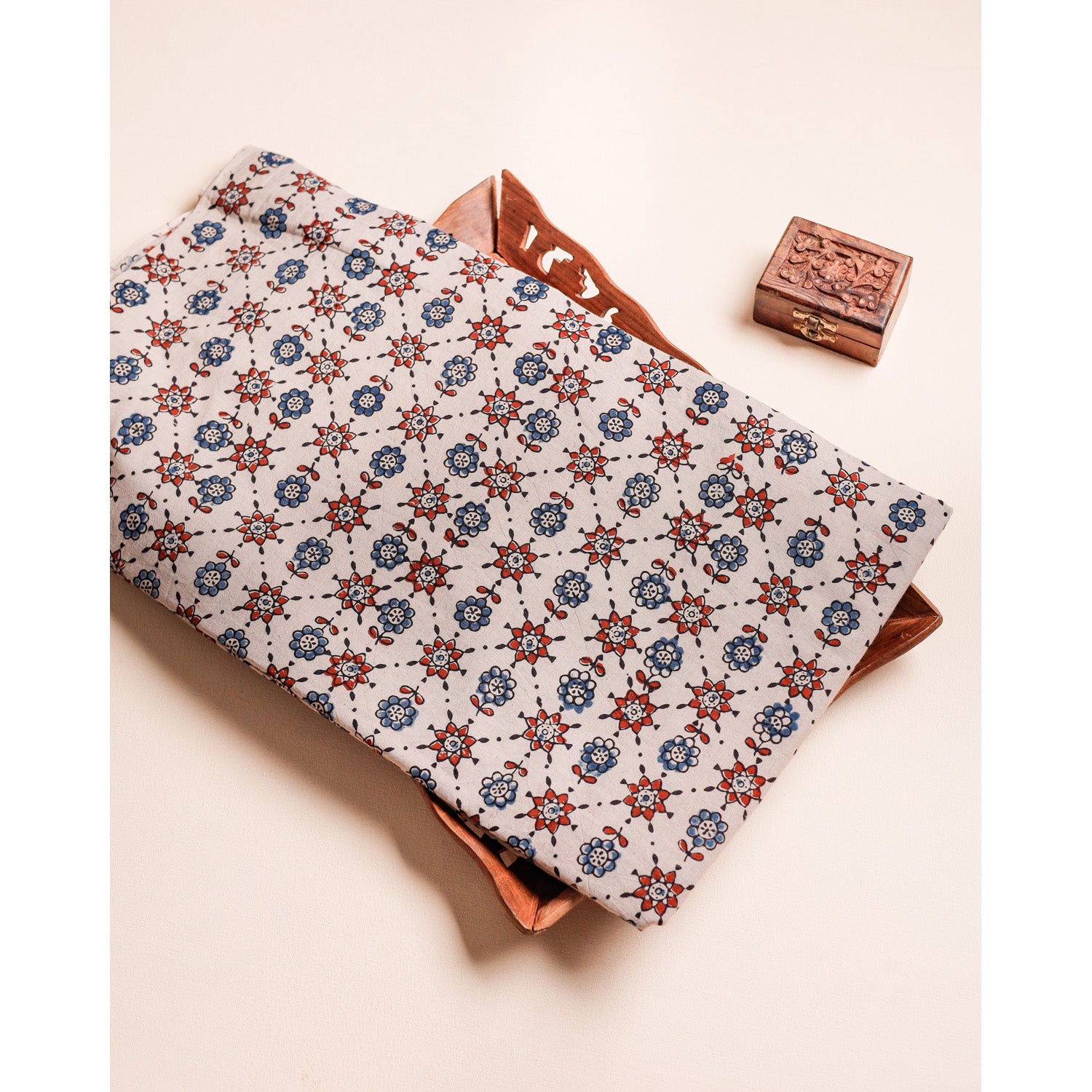 PURE COTTON BLOCK PRINTED AJRAKH FABRIC