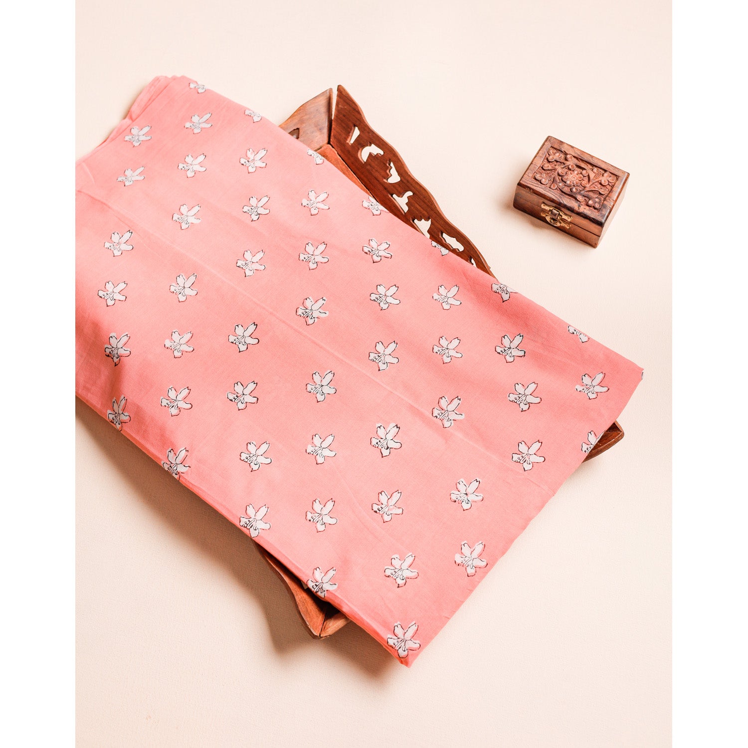 COTTON NATURAL DYE HANDBLOCK PRINTED FABRIC