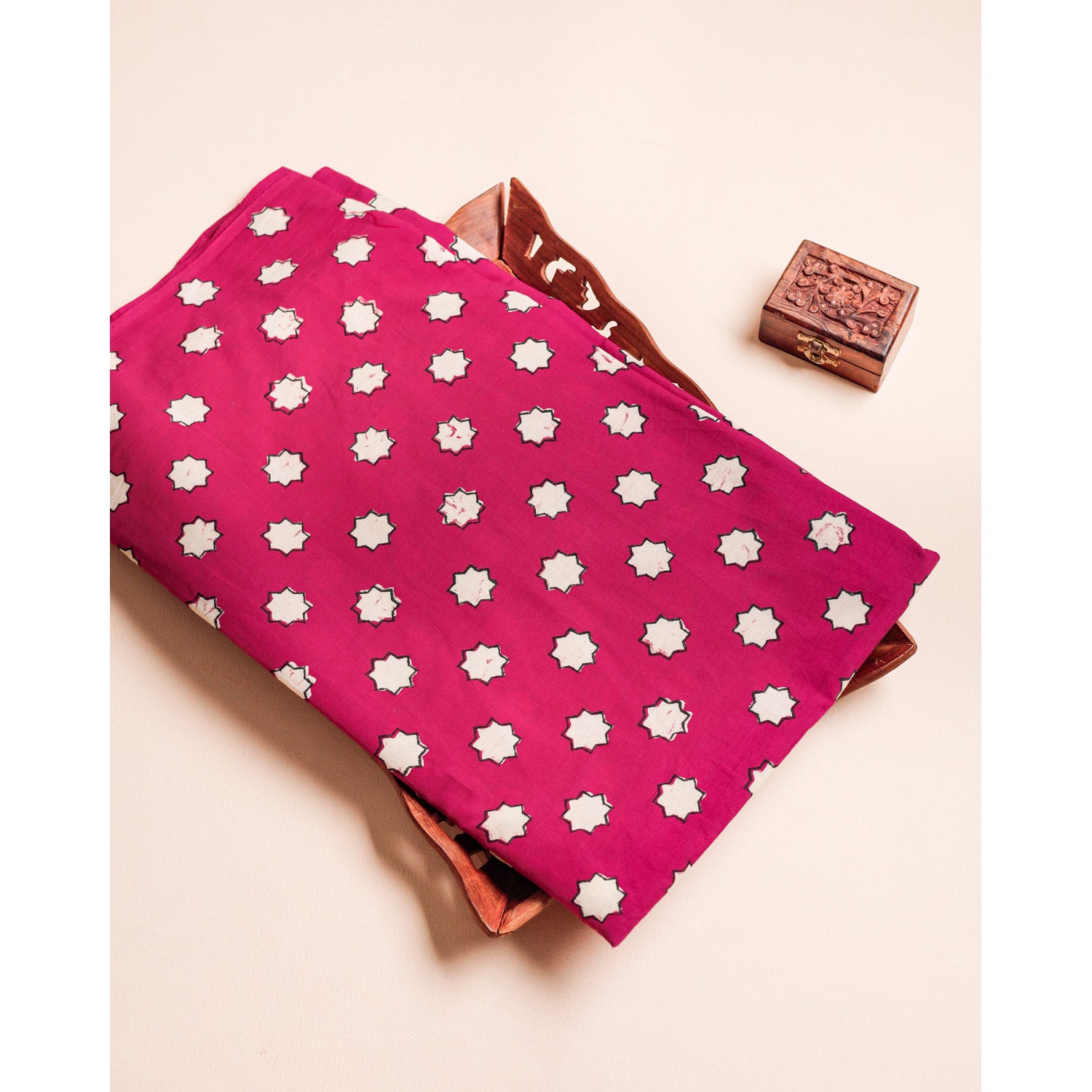 COTTON NATURAL DYE HANDBLOCK PRINTED FABRIC