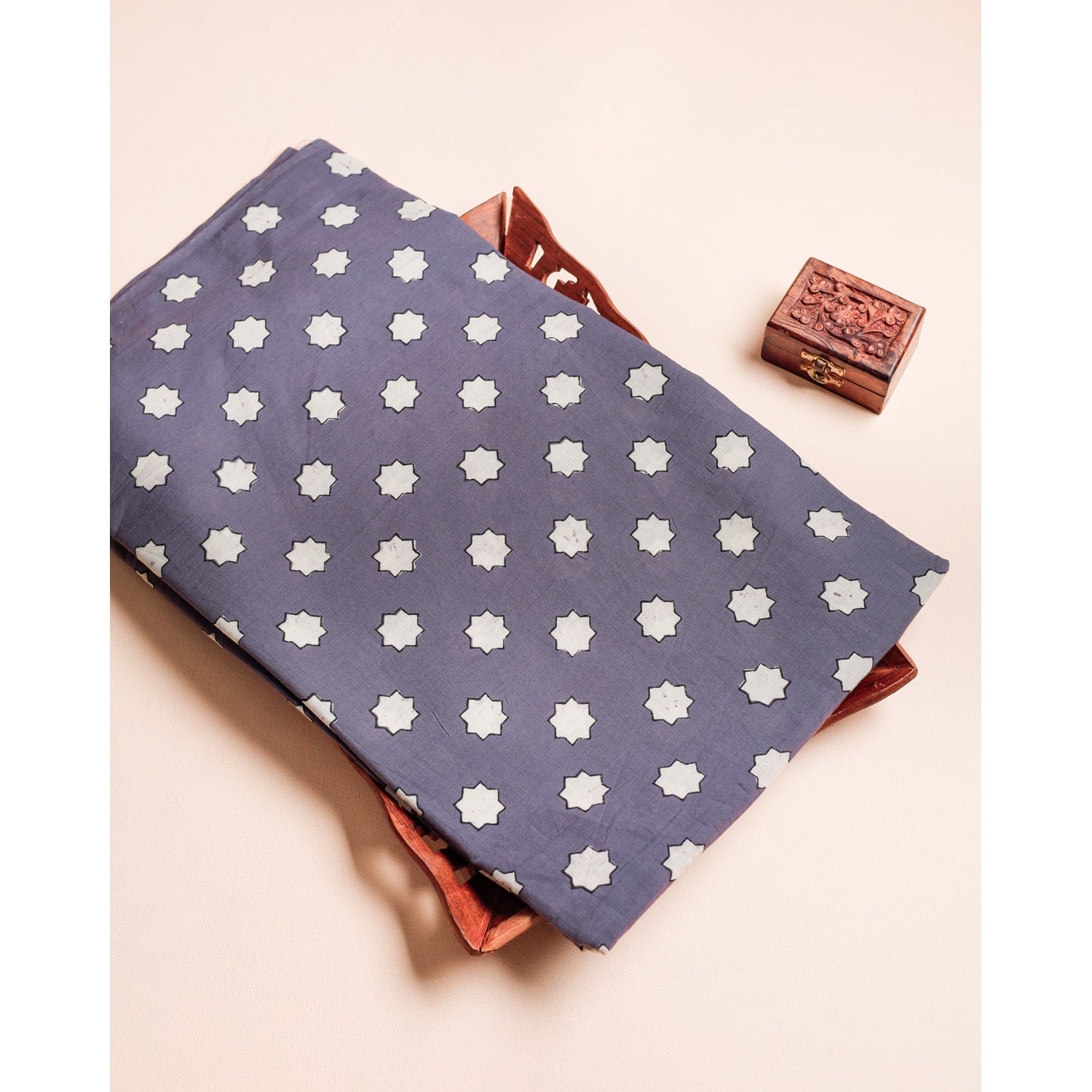 COTTON NATURAL DYE HANDBLOCK PRINTED FABRIC